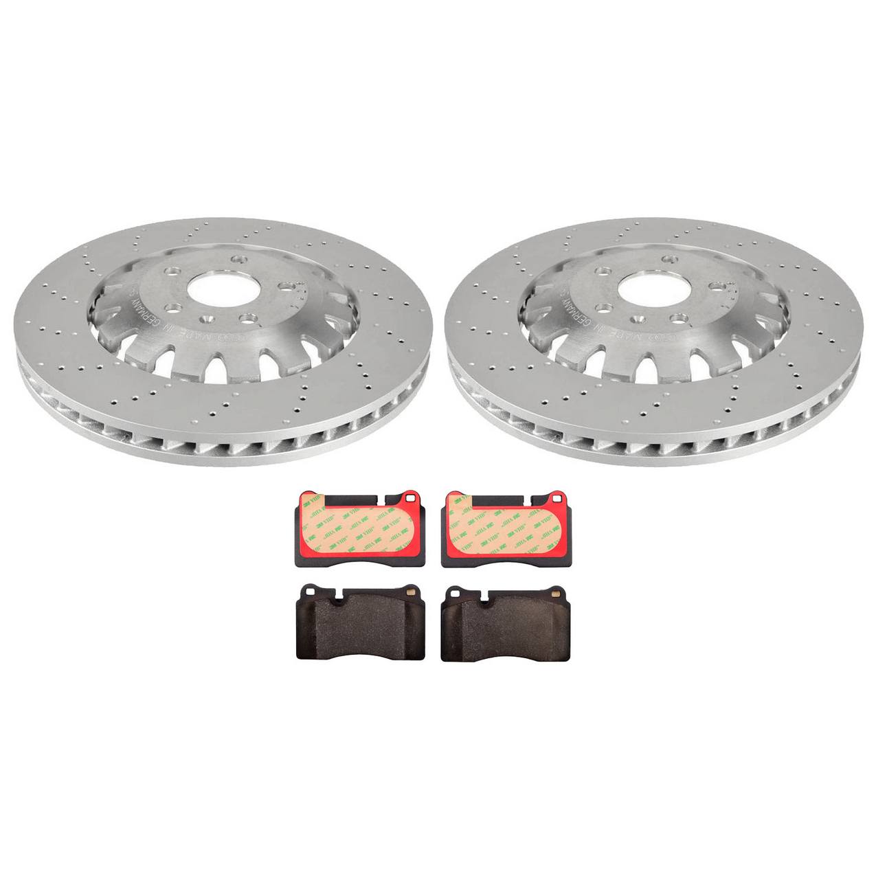 Audi Disc Brake Pad and Rotor Kit – Front (370mm) (Drilled) (Ceramic) 8J0615301K