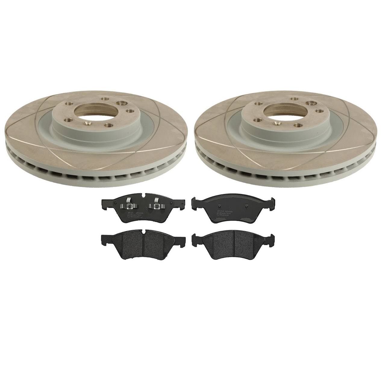 Mercedes-Benz Disc Brake Pad and Rotor Kit – Front (350mm) (Slotted) (Low-Met) 463421041264