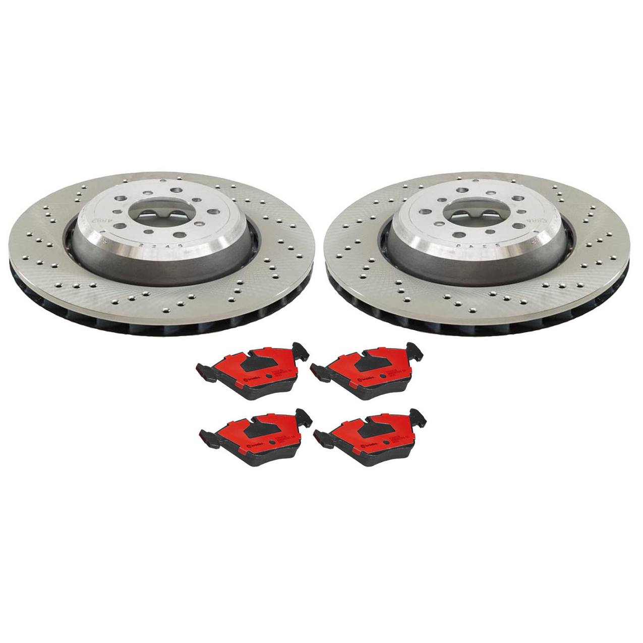 BMW Disc Brake Pad and Rotor Kit – Front (325mm) (Drilled) (Ceramic) 34112282802