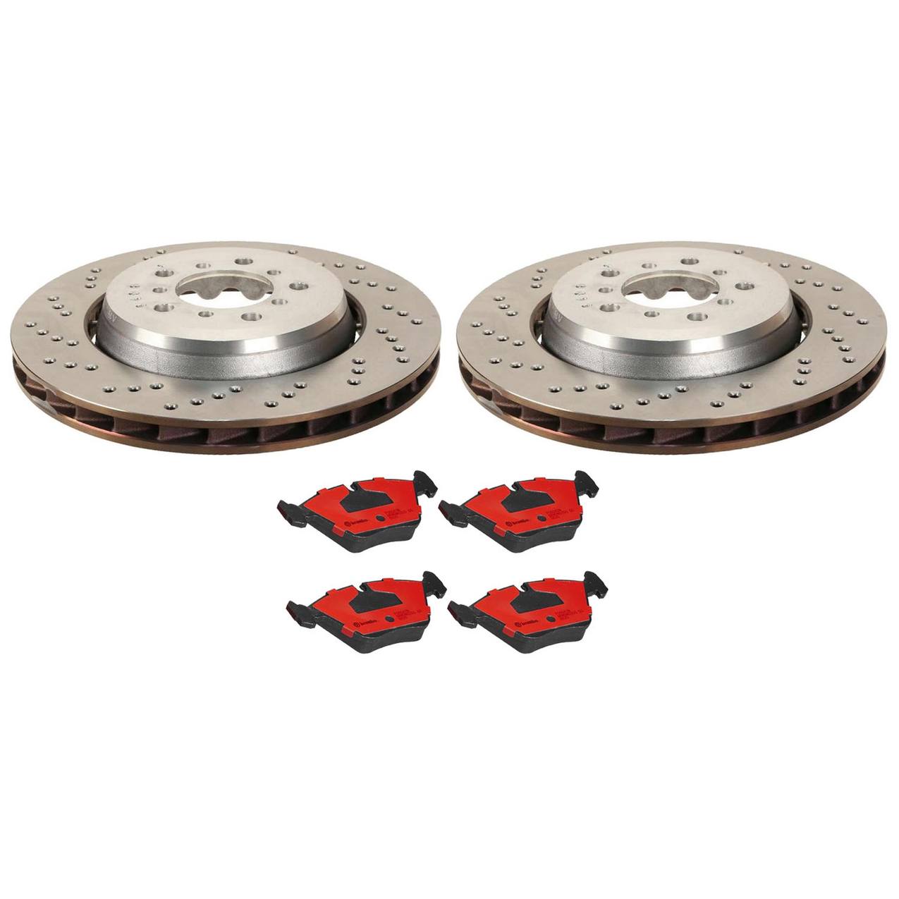 BMW Disc Brake Pad and Rotor Kit – Front (345mm) (Drilled) (Ceramic) 34112282445