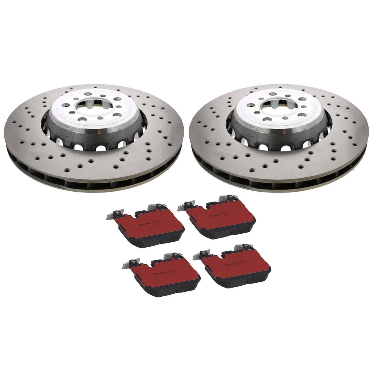 BMW Disc Brake Pad and Rotor Kit – Front (380mm) (Drilled) (Ceramic) 34112284809