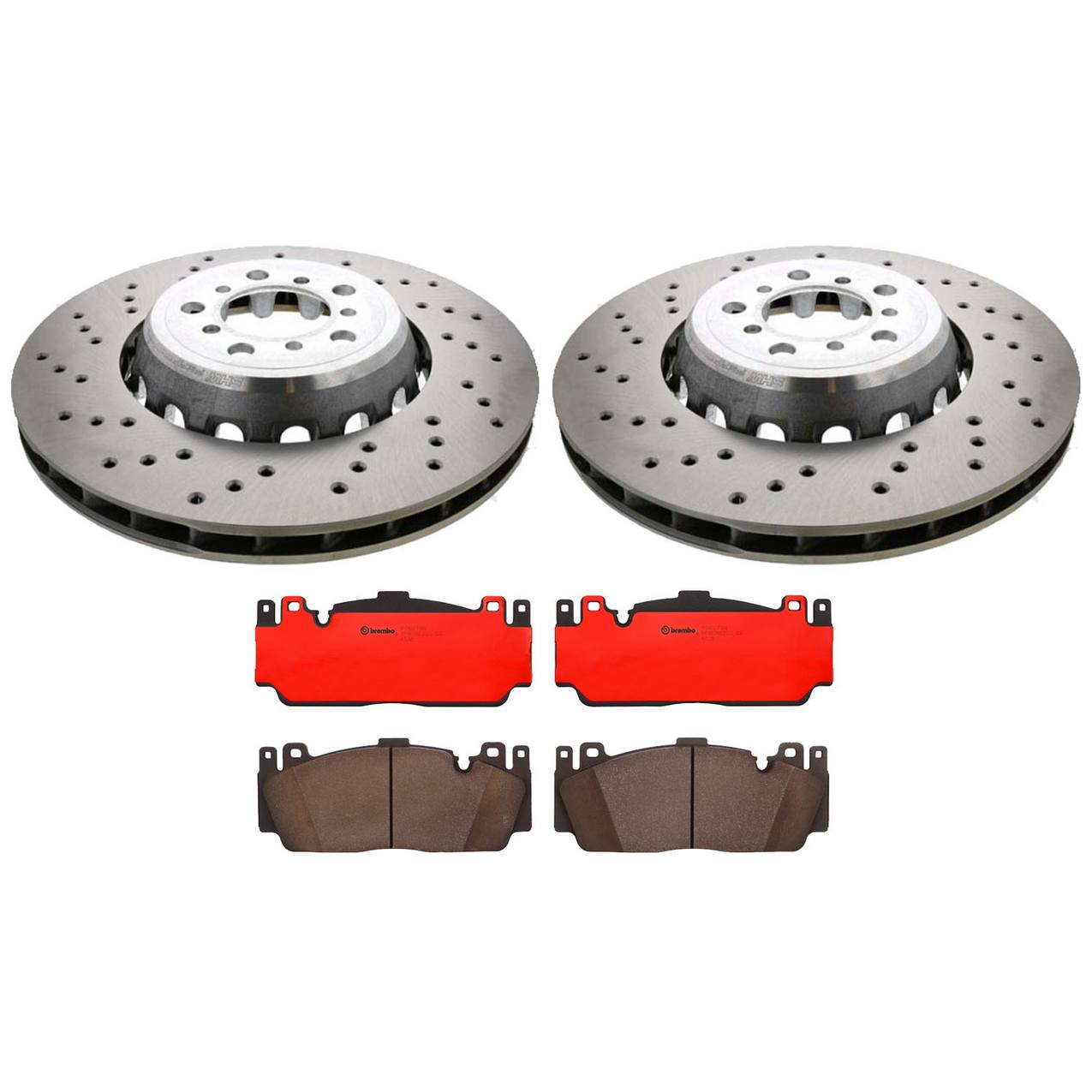 BMW Disc Brake Pad and Rotor Kit – Front (380mm) (Drilled) (Ceramic) 34112284809