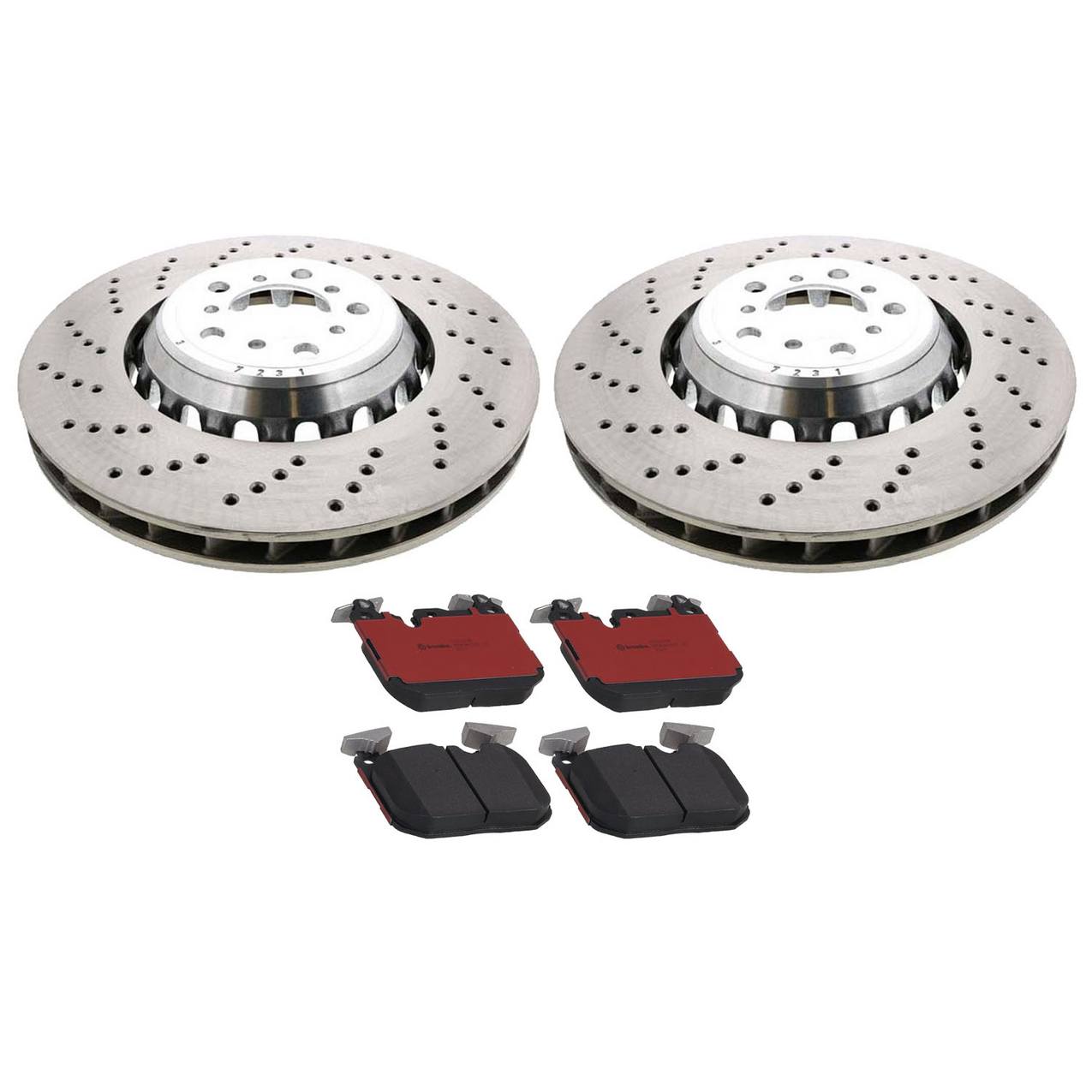 BMW Disc Brake Pad and Rotor Kit – Front (400mm) (Drilled) (Ceramic) 34118072018