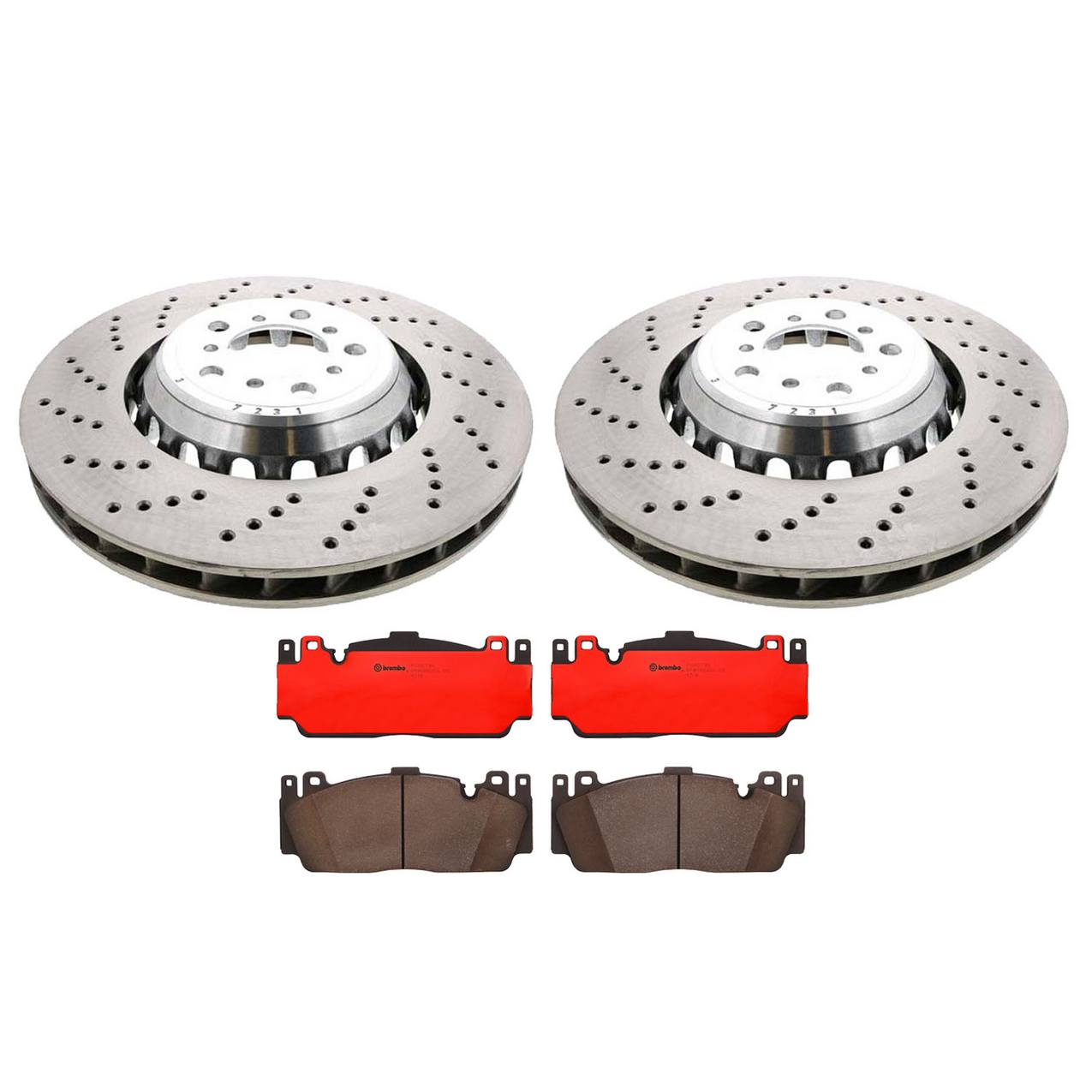 BMW Disc Brake Pad and Rotor Kit – Front (400mm) (Drilled) (Ceramic) 34118072017