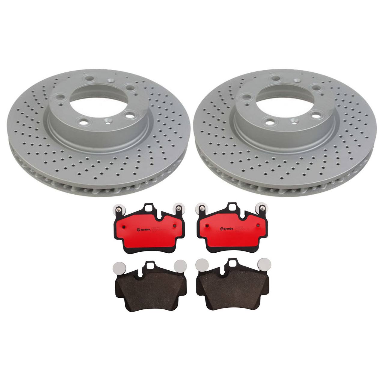 Porsche Disc Brake Pad and Rotor Kit – Front (318mm) (Drilled) (Ceramic) 99635140601