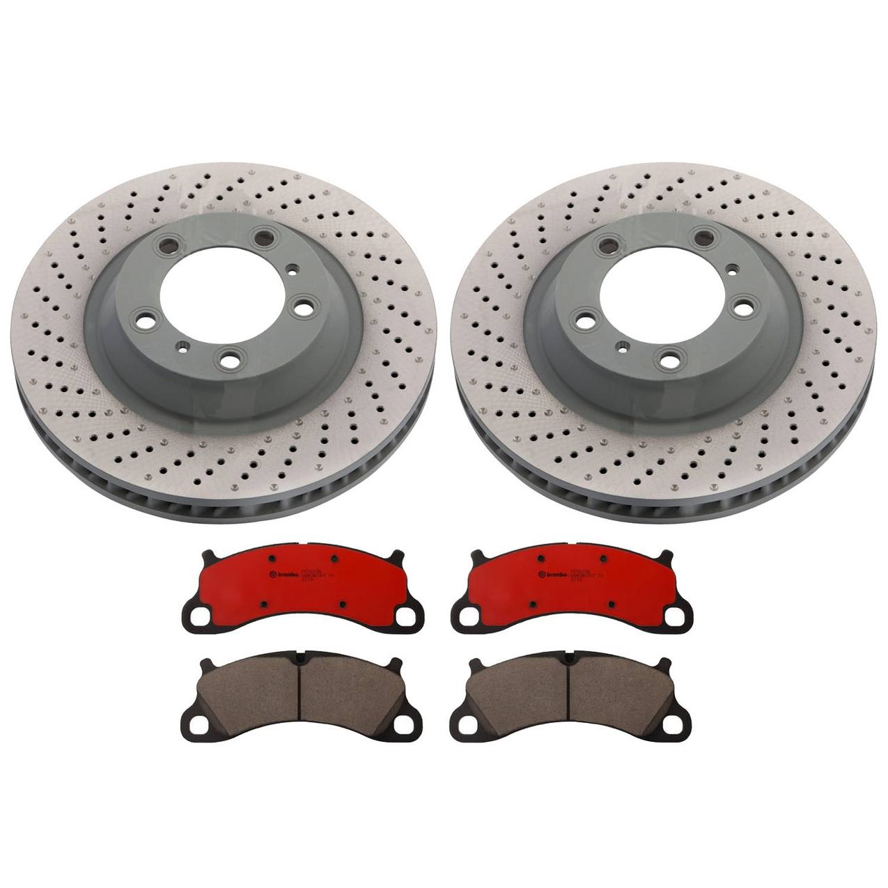 Porsche Disc Brake Pad and Rotor Kit – Front (340mm) (Drilled) (Ceramic) 99135140301