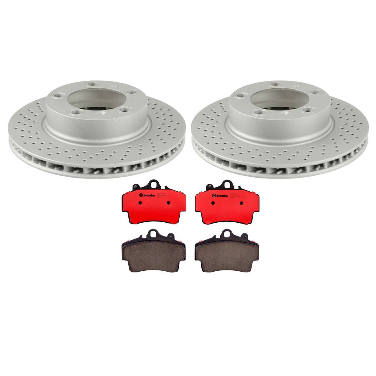 Porsche Disc Brake Pad and Rotor Kit – Front (298mm) (Drilled) (Ceramic) 98735140201