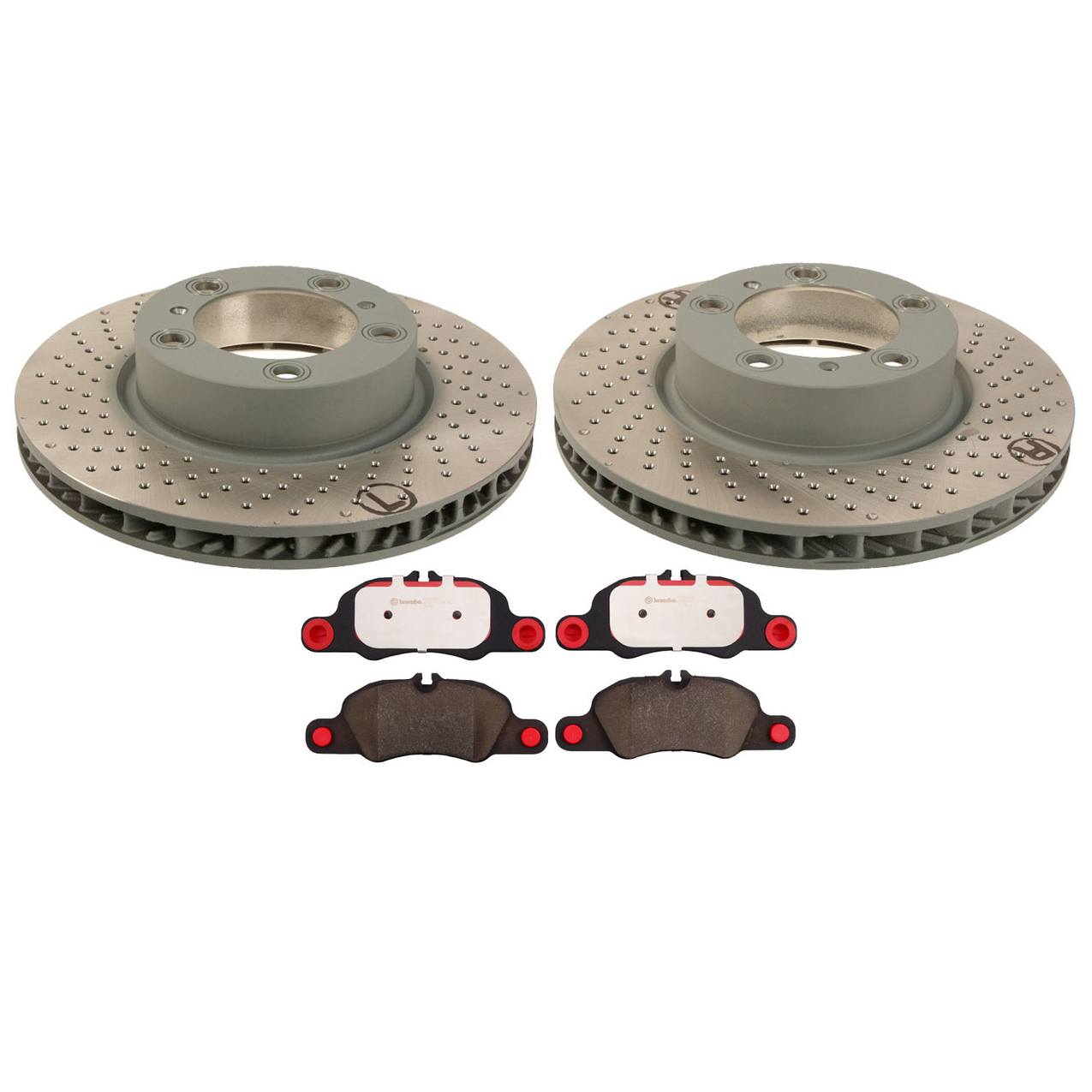 Porsche Disc Brake Pad and Rotor Kit – Front (315mm) (Drilled) (Ceramic) 98135140201