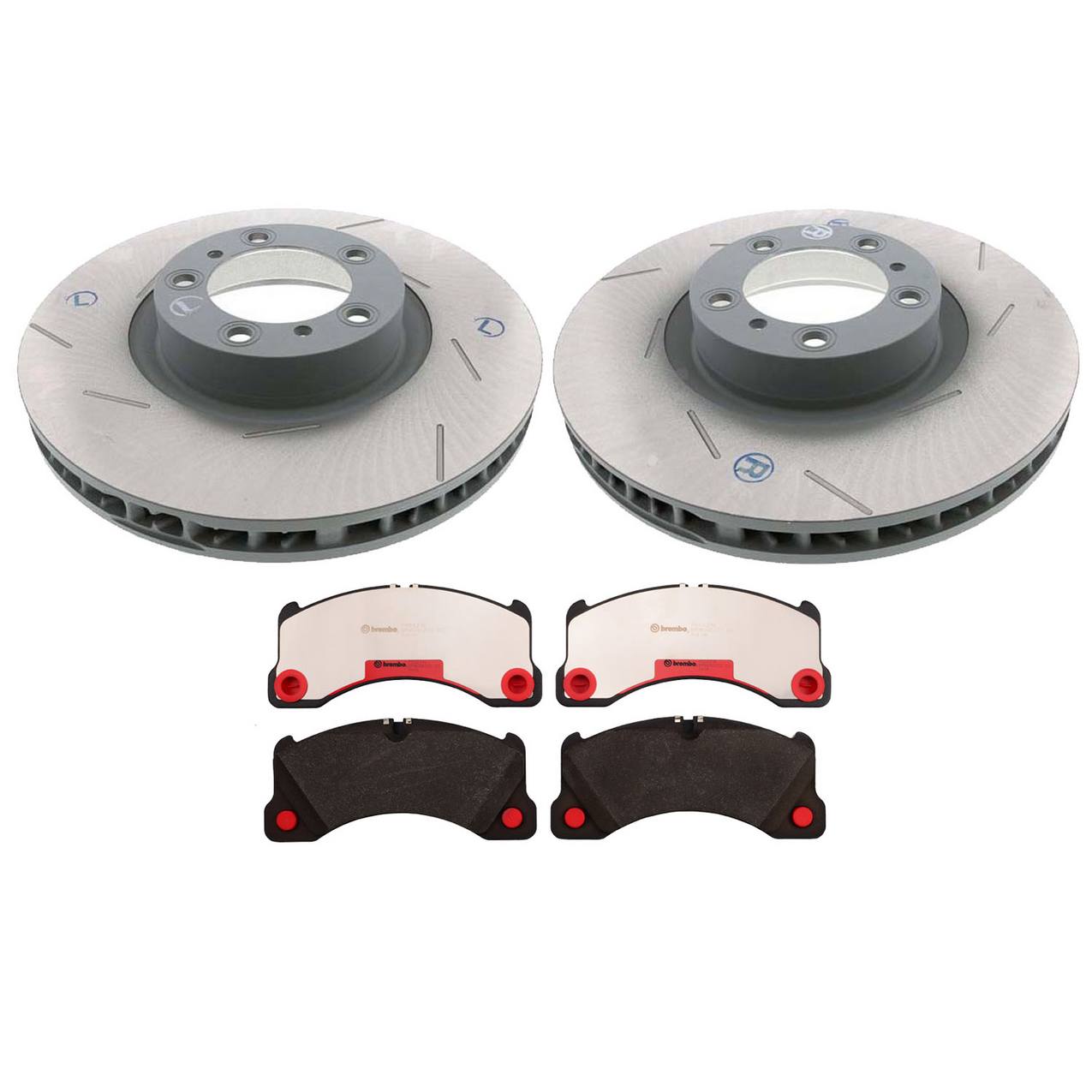 Porsche Disc Brake Pad and Rotor Kit – Front (360mm) (Slotted) (Ceramic) 298615302B