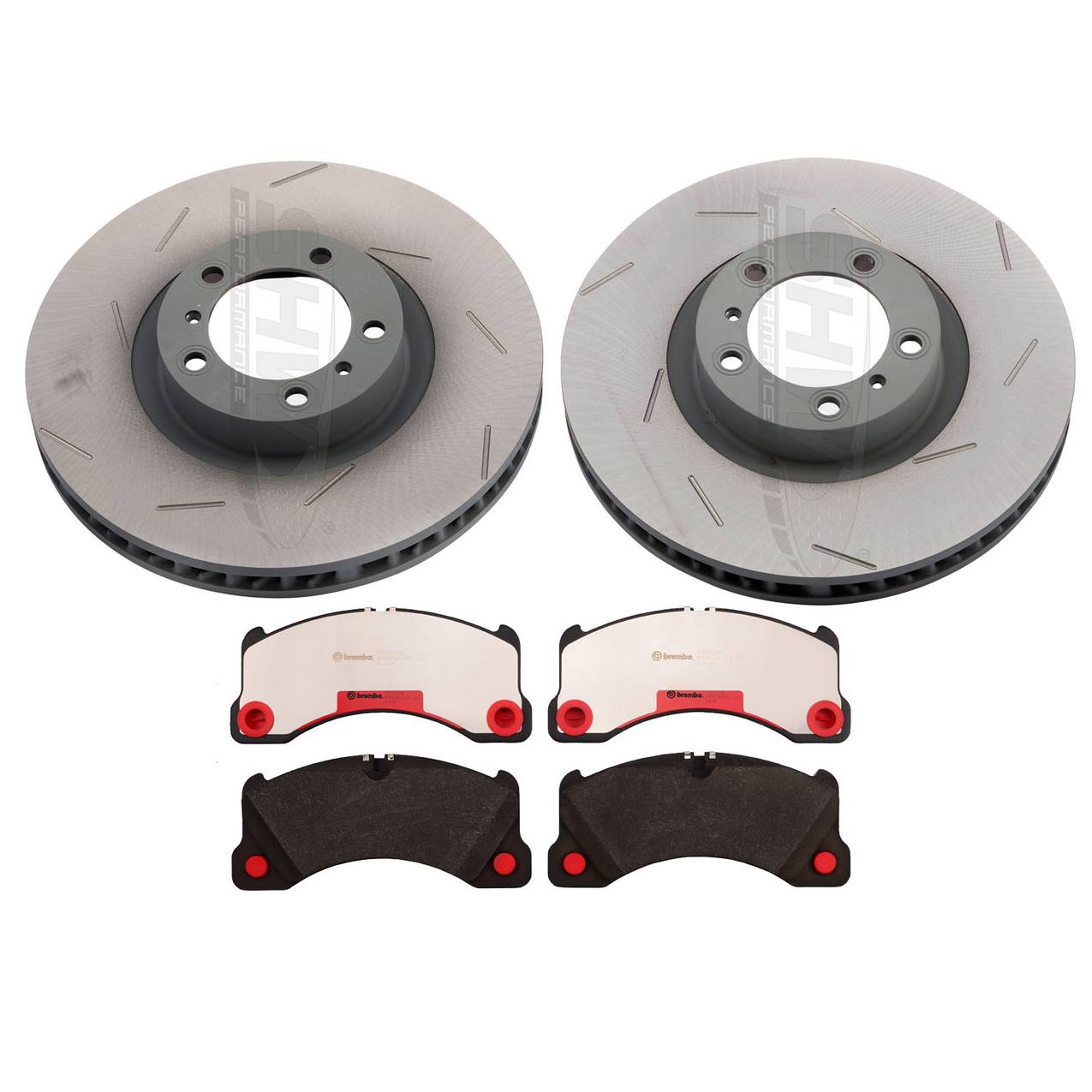 Porsche Disc Brake Pad and Rotor Kit – Front (360mm) (Slotted) (Ceramic) 971615301L