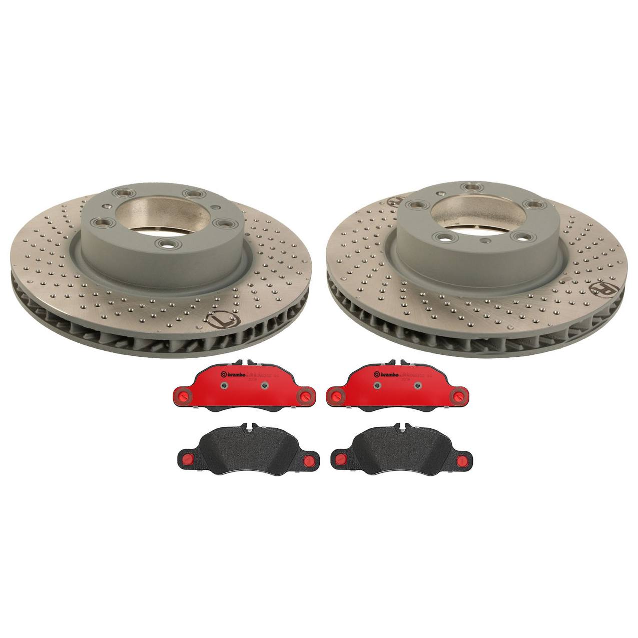 Porsche Disc Brake Pad and Rotor Kit – Front (315mm) (Drilled) (Ceramic) 98135140101