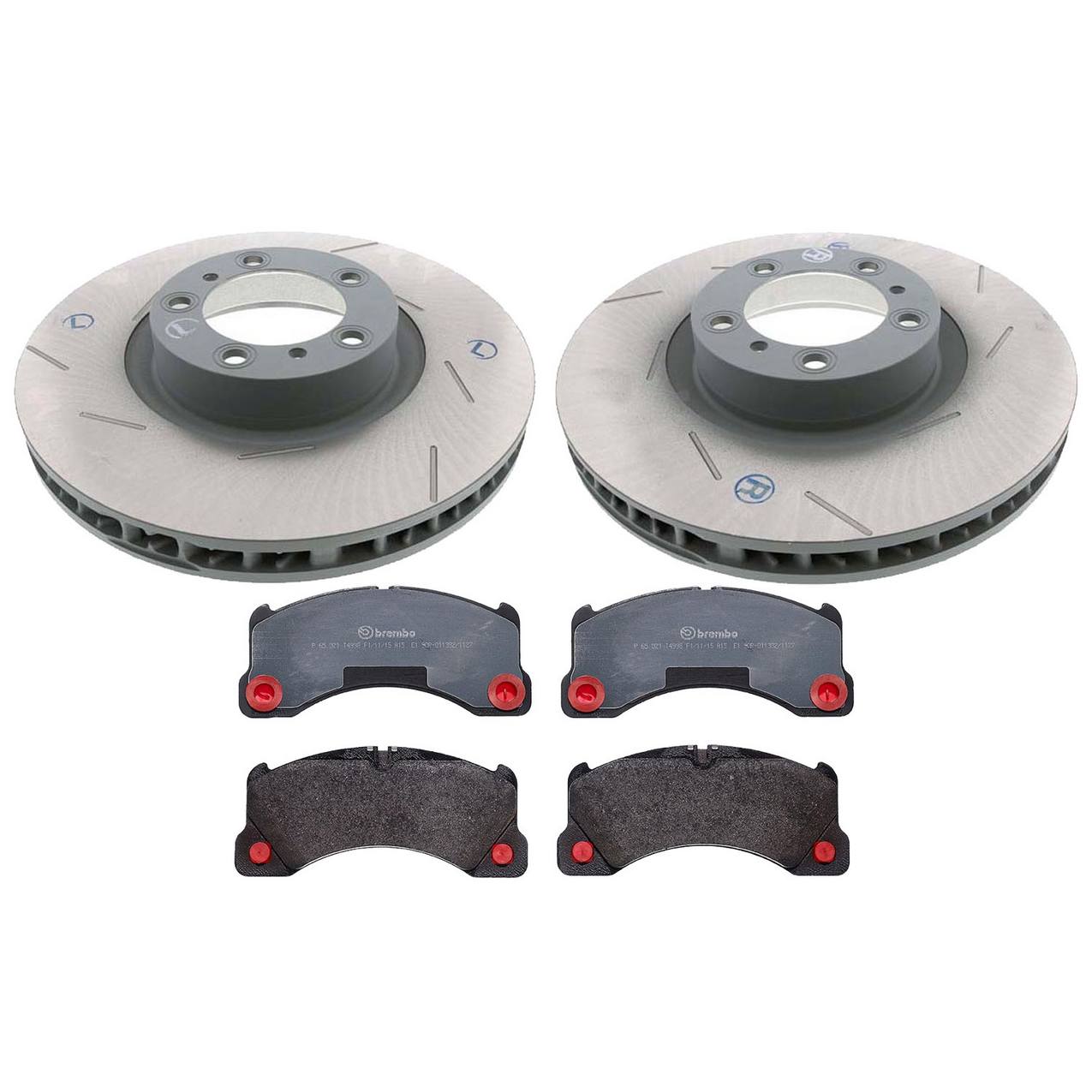 Porsche Disc Brake Pad and Rotor Kit – Front (360mm) (Slotted) (Low-Met) 298615302B