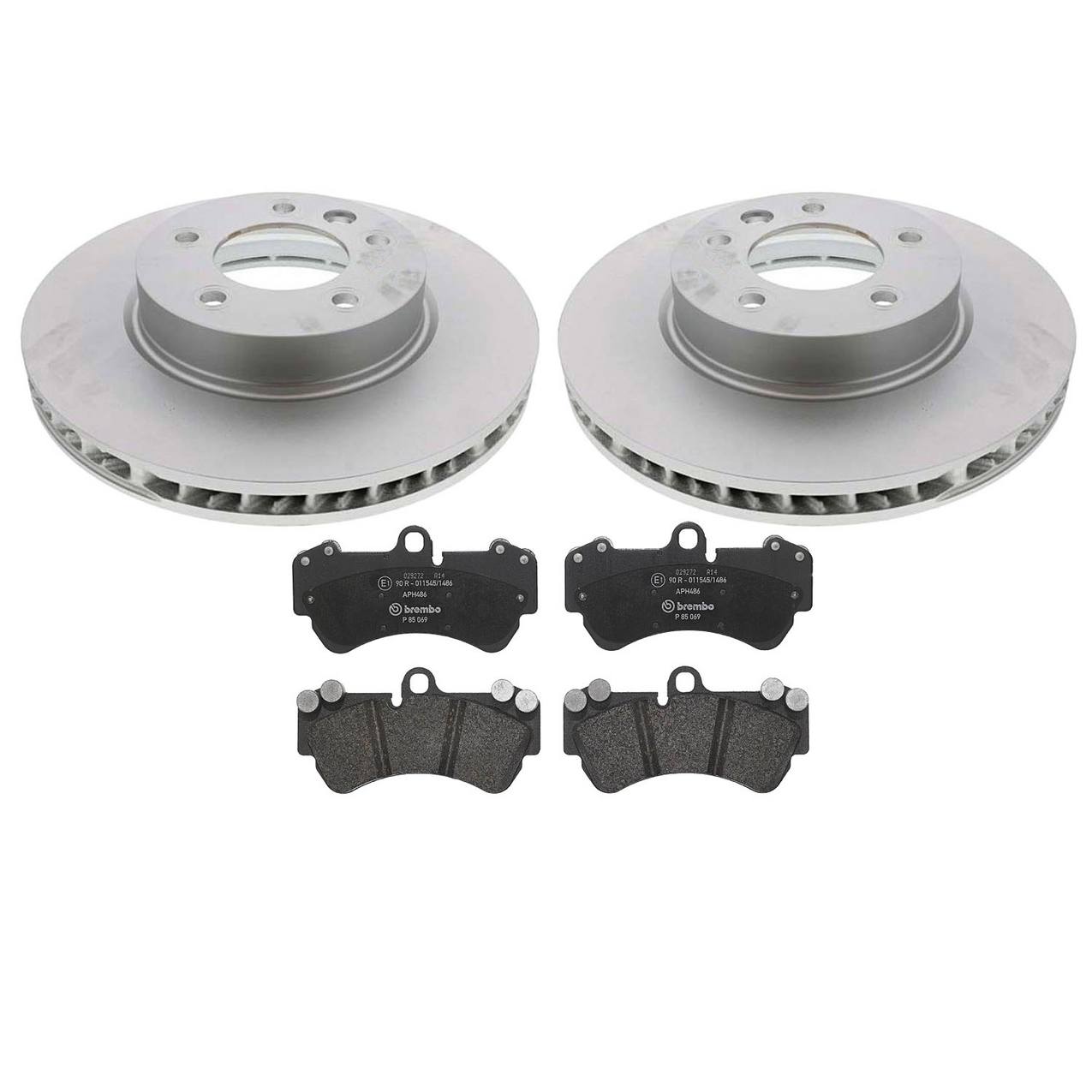 Porsche Volkswagen Disc Brake Pad and Rotor Kit – Front (330mm) (Low-Met) 7L6615301P