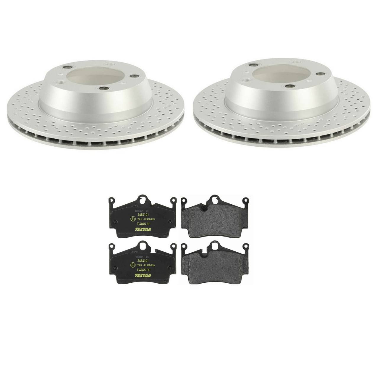 Porsche Disc Brake Pad and Rotor Kit – Rear (299mm) (Drilled) 98735240101