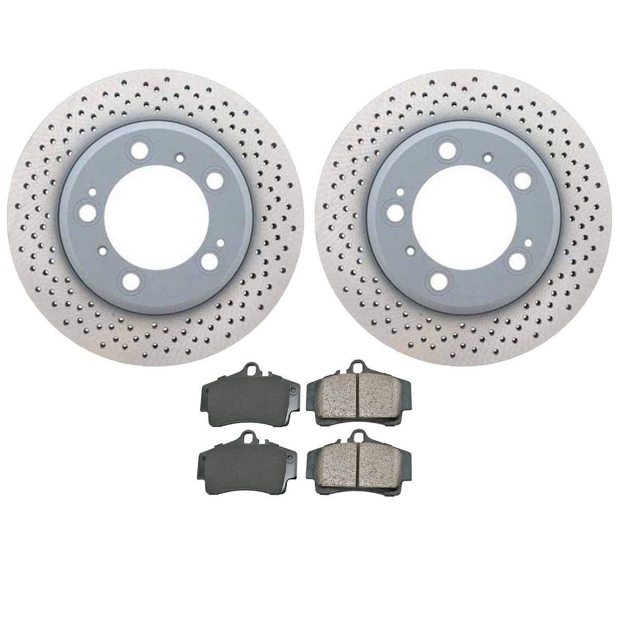 Porsche Disc Brake Pad and Rotor Kit – Rear (299mm) (Drilled) (Ceramic) 99635240105