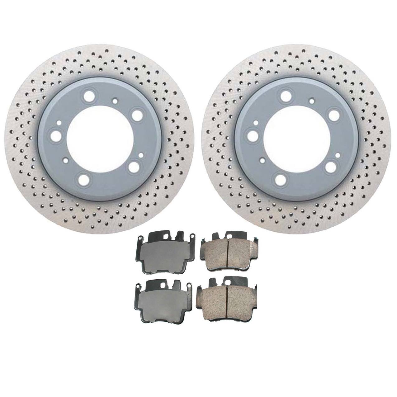 Porsche Disc Brake Pad and Rotor Kit – Rear (299mm) (Drilled) (Ceramic) 99635240105