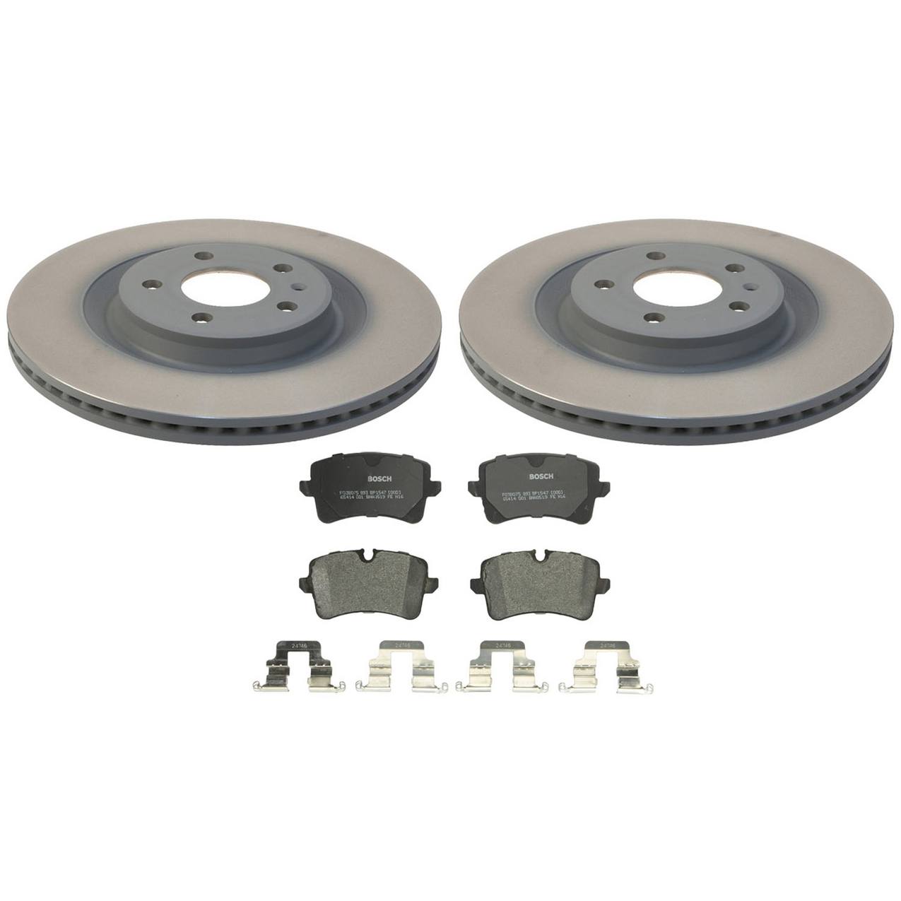 Audi Disc Brake Pad and Rotor Kit – Rear (330mm) (Semi-Metallic) 4H0615601Q