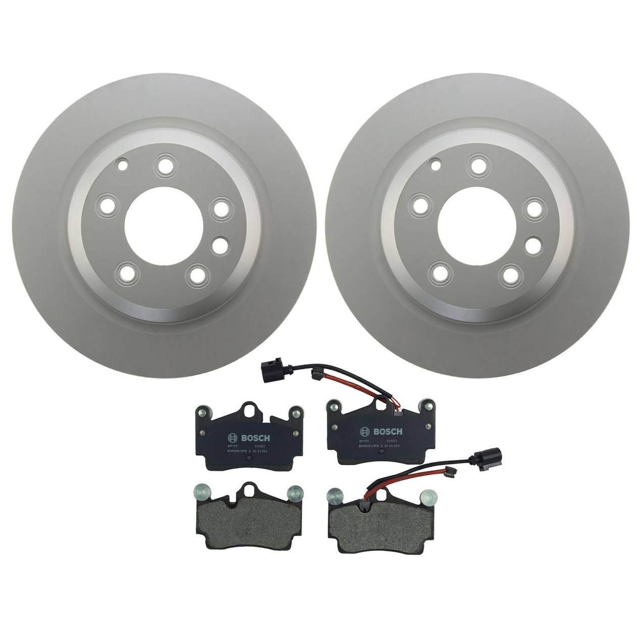 Audi Porsche Volkswagen Disc Brake Pad and Rotor Kit – Rear (358mm) (Semi-Metallic) 7L8615601E