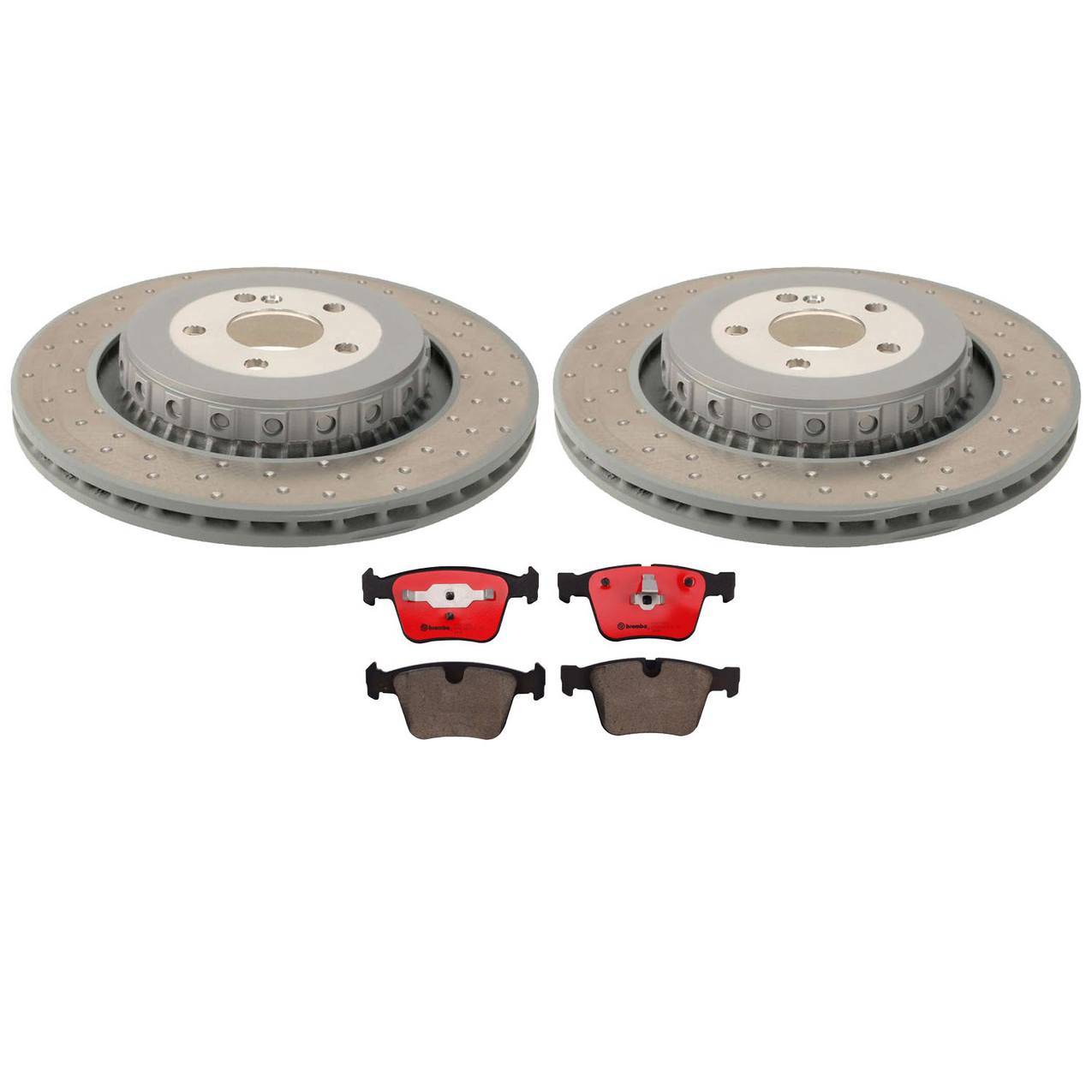 Mercedes-Benz Disc Brake Pad and Rotor Kit – Rear (365mm) (Dimpled) (Ceramic) 221423081228