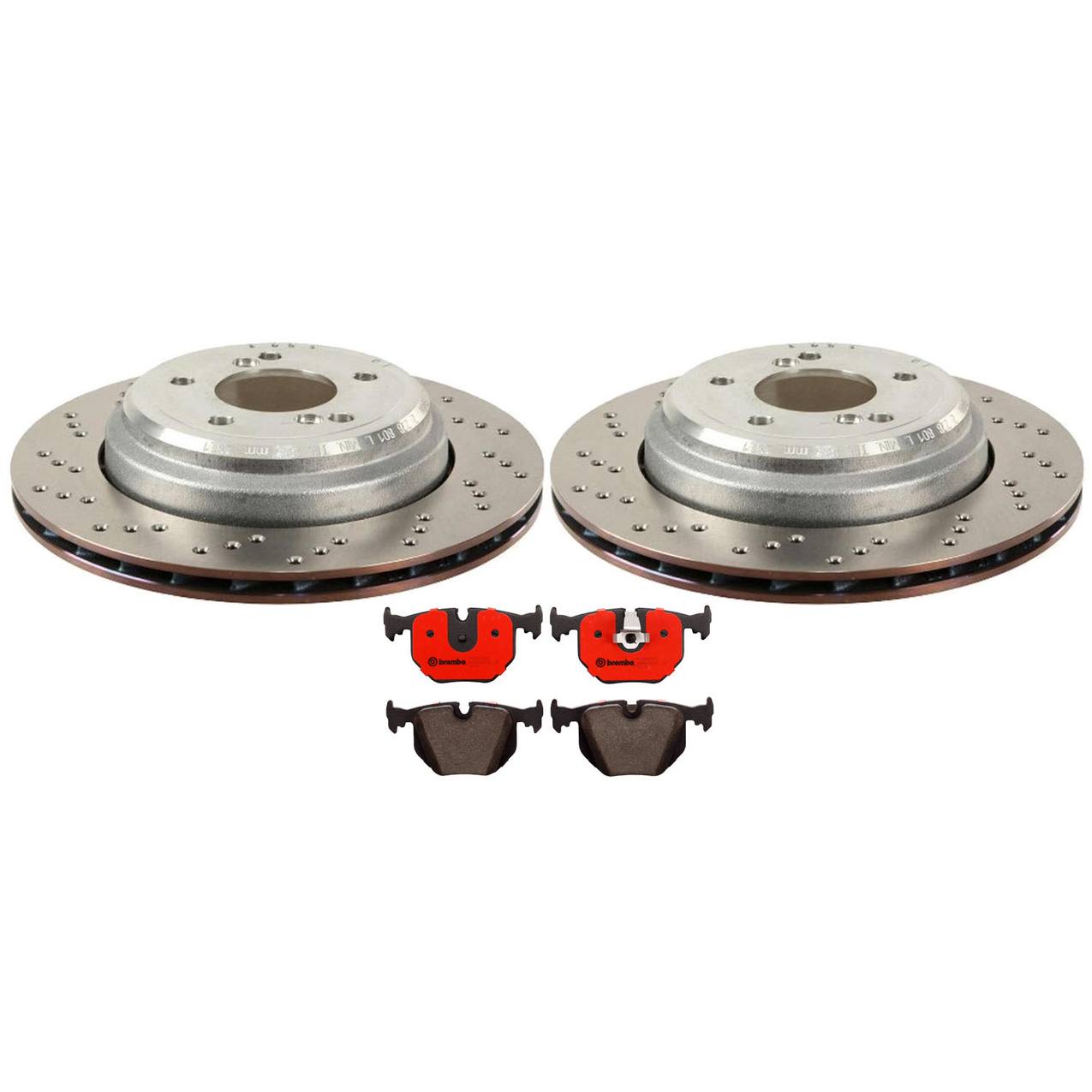 BMW Disc Brake Pad and Rotor Kit – Rear (328mm) (Drilled) (Ceramic) 34212282304