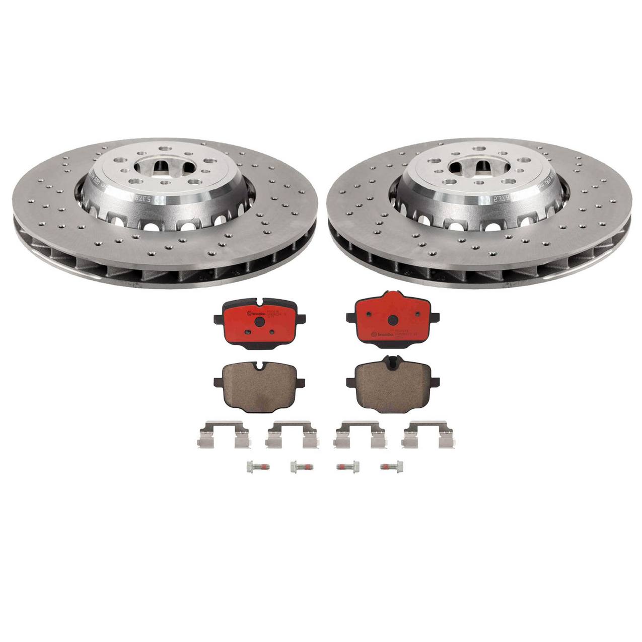 BMW Disc Brake Pad and Rotor Kit – Rear (370mm) (Drilled) (Ceramic) 34118054828