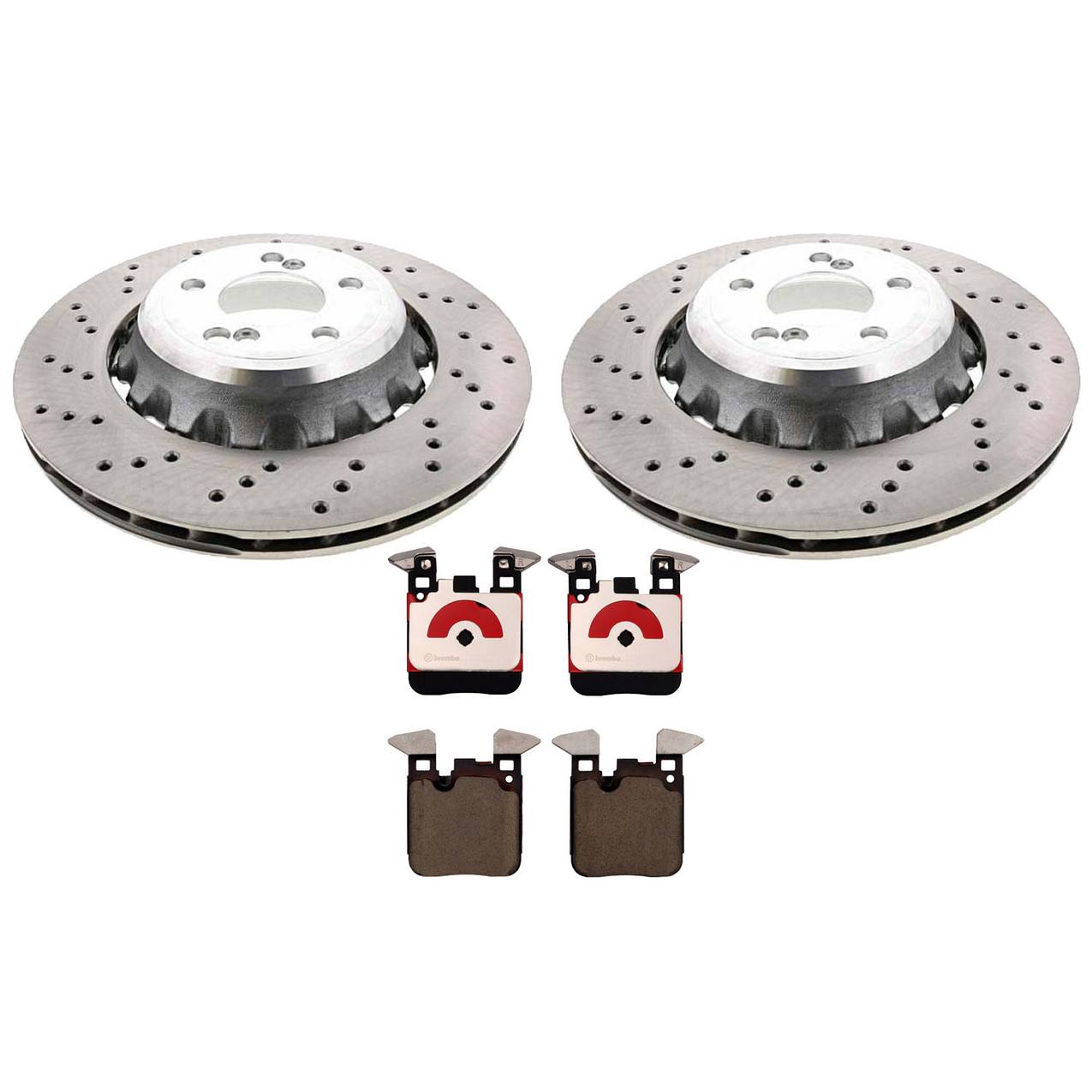 BMW Disc Brake Pad and Rotor Kit – Front (370mm) (Drilled) (Ceramic) 34212284812