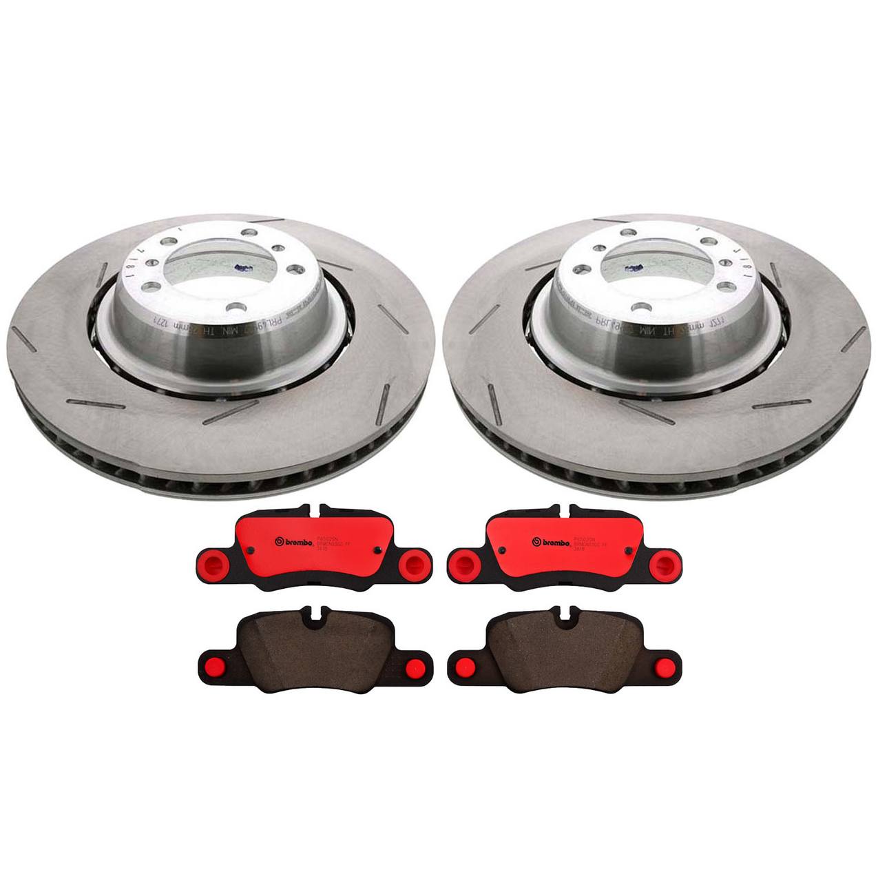 Porsche Disc Brake Pad and Rotor Kit – Front (380mm) (Slotted) (Ceramic) 971615601G