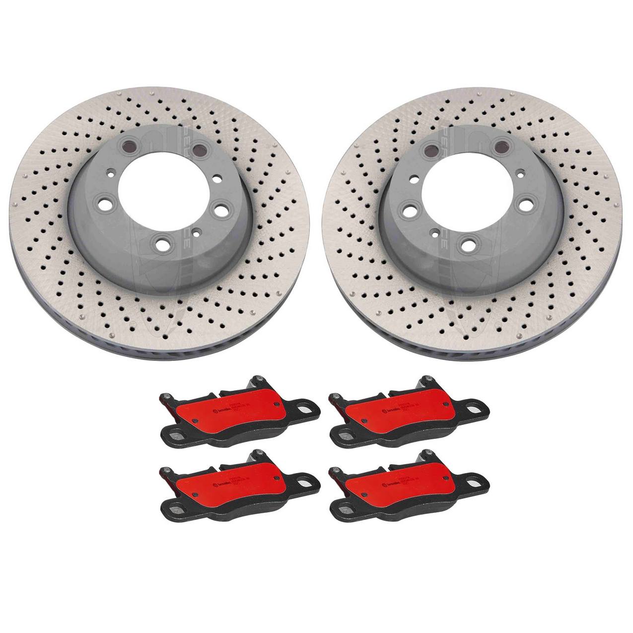 Porsche Disc Brake Pad and Rotor Kit – Rear (330mm) (Drilled) (Ceramic) 99635240603