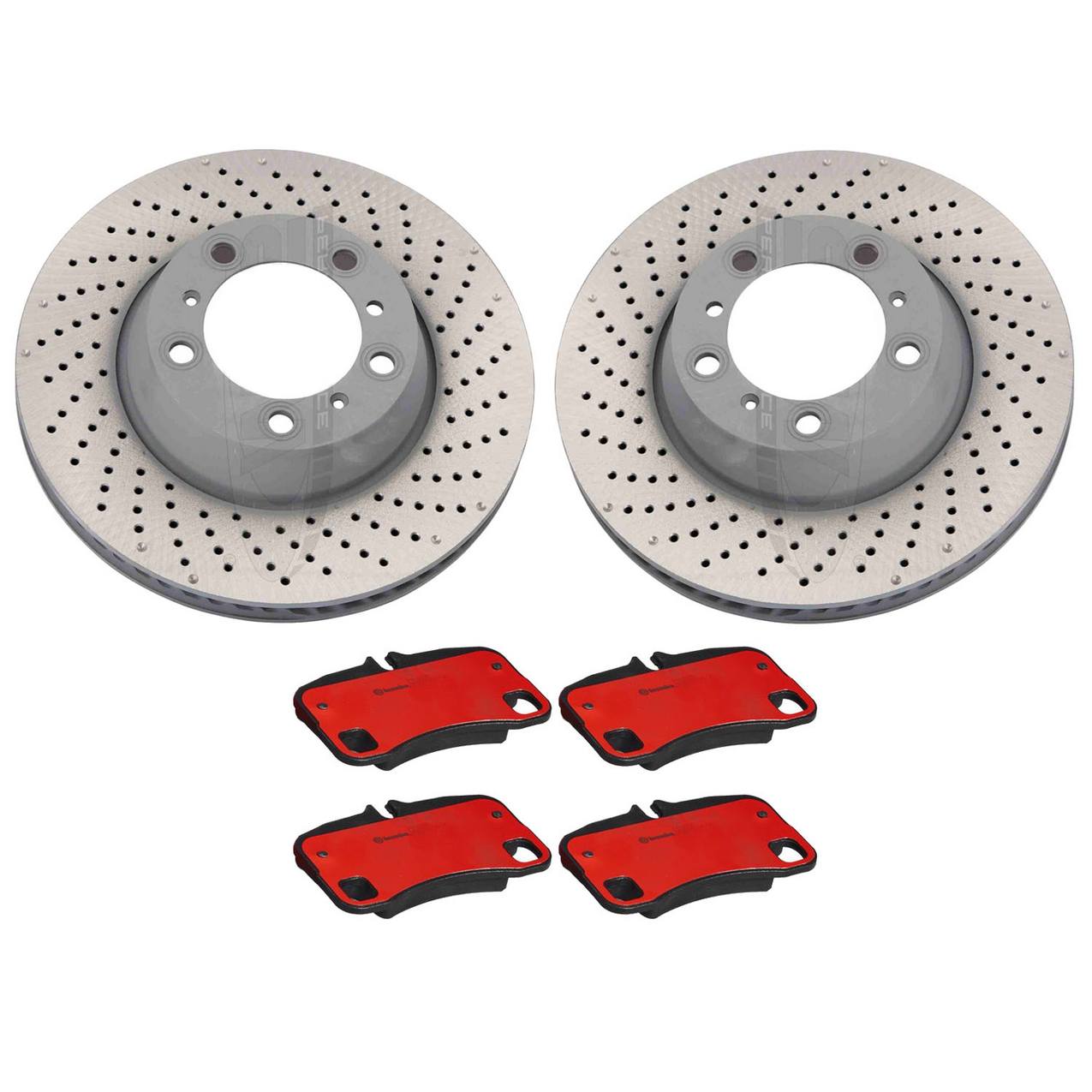 Porsche Disc Brake Pad and Rotor Kit – Rear (330mm) (Drilled) (Ceramic)  99635240503