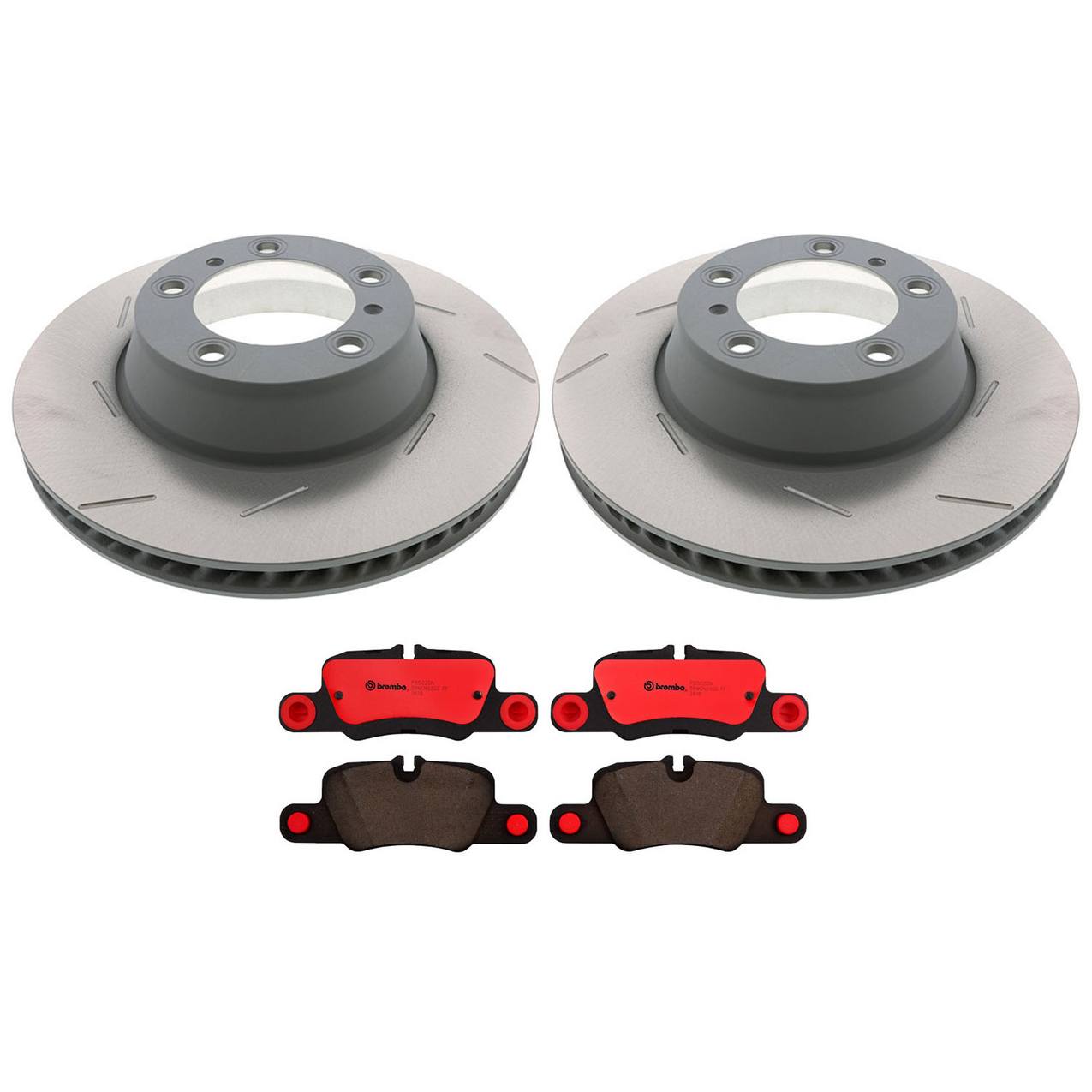 Porsche Disc Brake Pad and Rotor Kit – Rear (330mm) (Slotted) (Ceramic) 298615601A