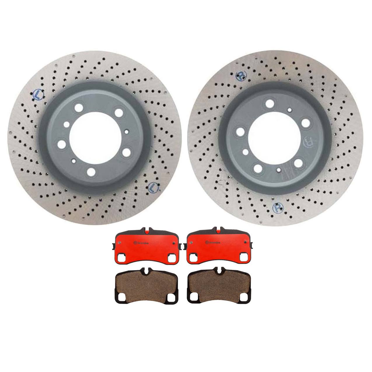 Porsche Disc Brake Pad and Rotor Kit – Rear (350mm) (Drilled) (Ceramic) 99735240602