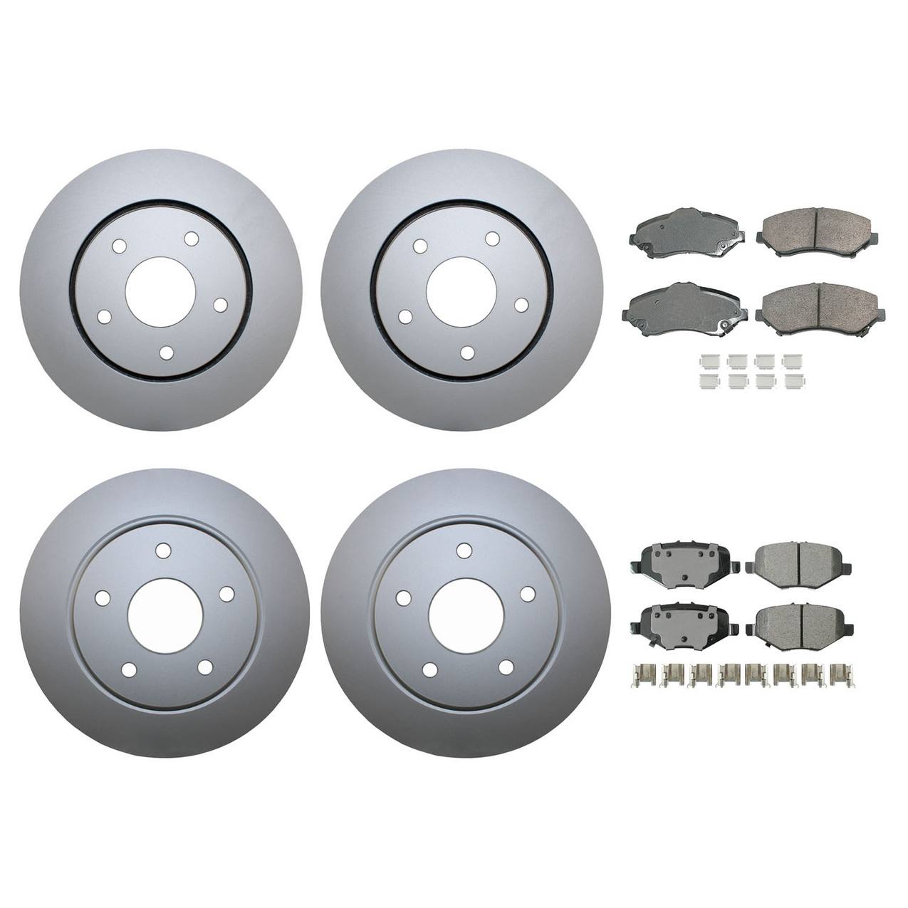 Volkswagen Disc Brake Pad and Rotor Kit – Front and Rear (302mm/305mm) (Ceramic) – Akebono Performance K04721995AB