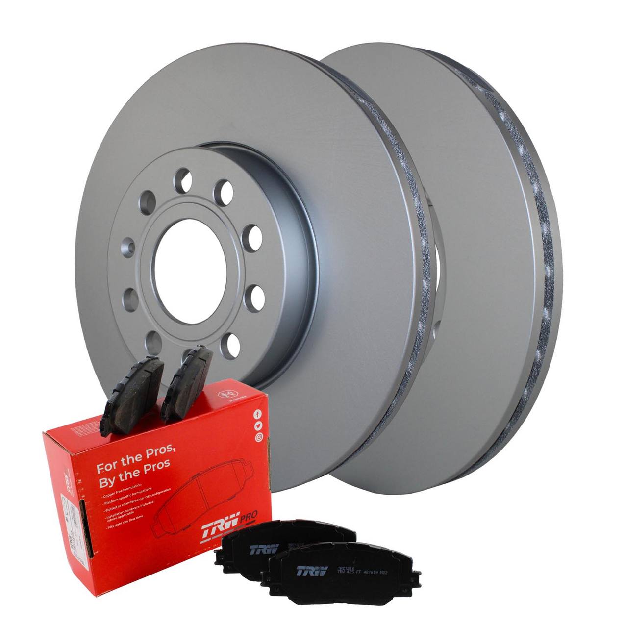 Audi Volkswagen Disc Brake Pad and Rotor Kit – Front (288mm) (Low-Metallic) – TRW Pro 5Q0615301H