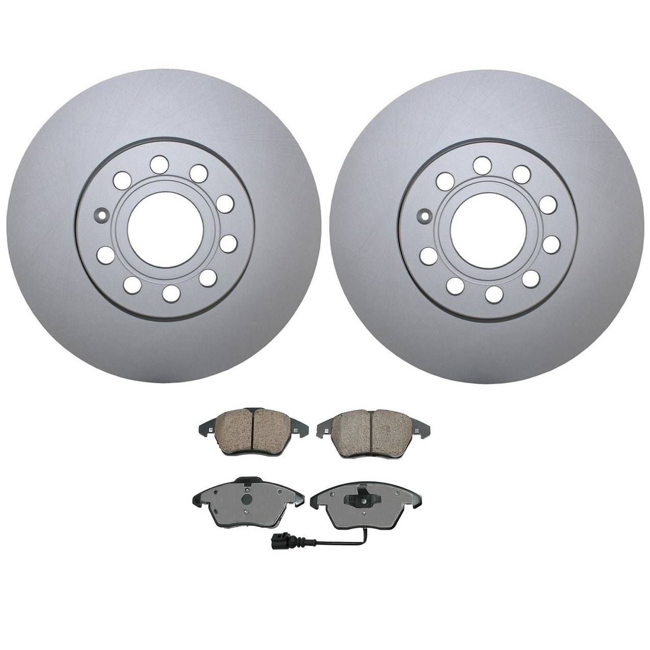 Audi Volkswagen Disc Brake Pad and Rotor Kit – Front (288mm) (Ceramic) – Akebono EURO 5Q0615301H