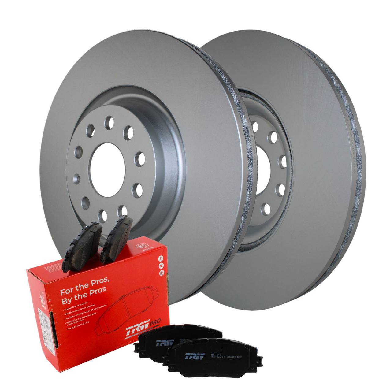 Audi Volkswagen Disc Brake Pad and Rotor Kit – Front (340mm) (Low-Metallic) – TRW Pro 8S0615301D