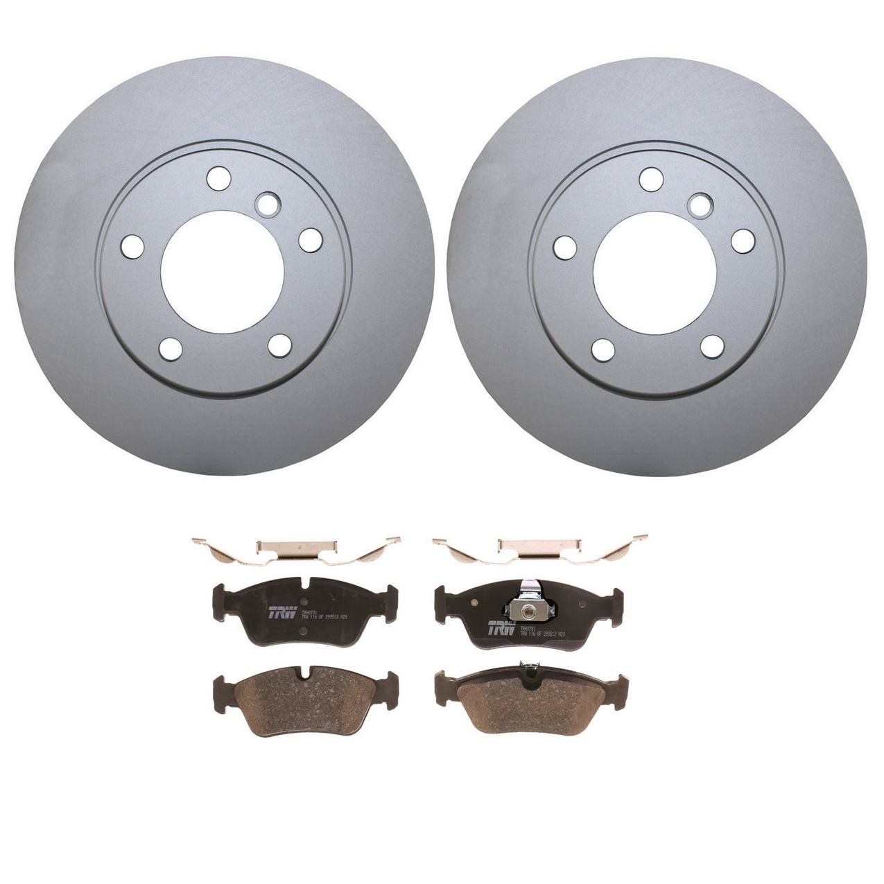 BMW Disc Brake Pad and Rotor Kit – Front (286mm) (Low-Metallic) – TRW Pro 34116864060