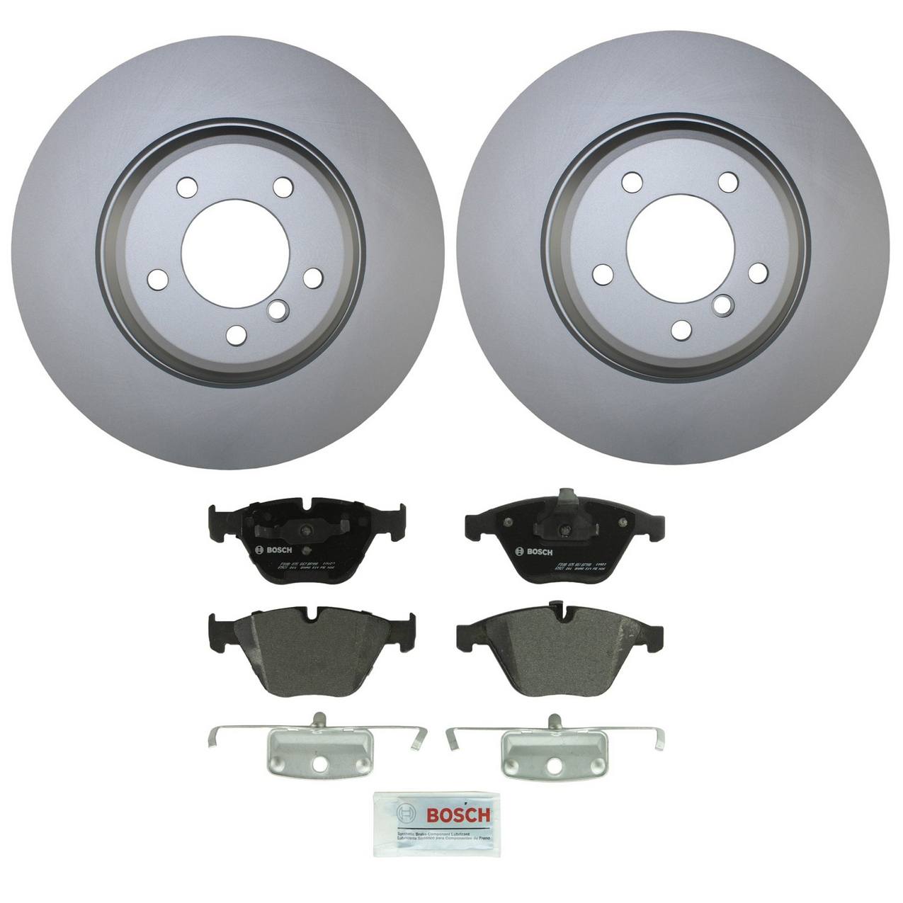 BMW Disc Brake Pad and Rotor Kit – Front (348mm) (Semi-Metallic) – Bosch QuietCast 34116855000