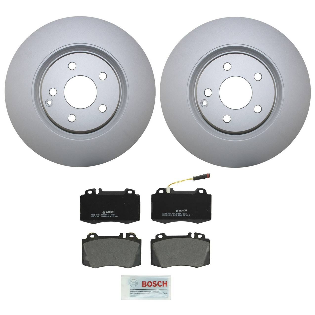 Mercedes-Benz Disc Brake Pad and Rotor Kit – Front (330mm) (Semi-Metallic) – Bosch QuietCast 2114211412