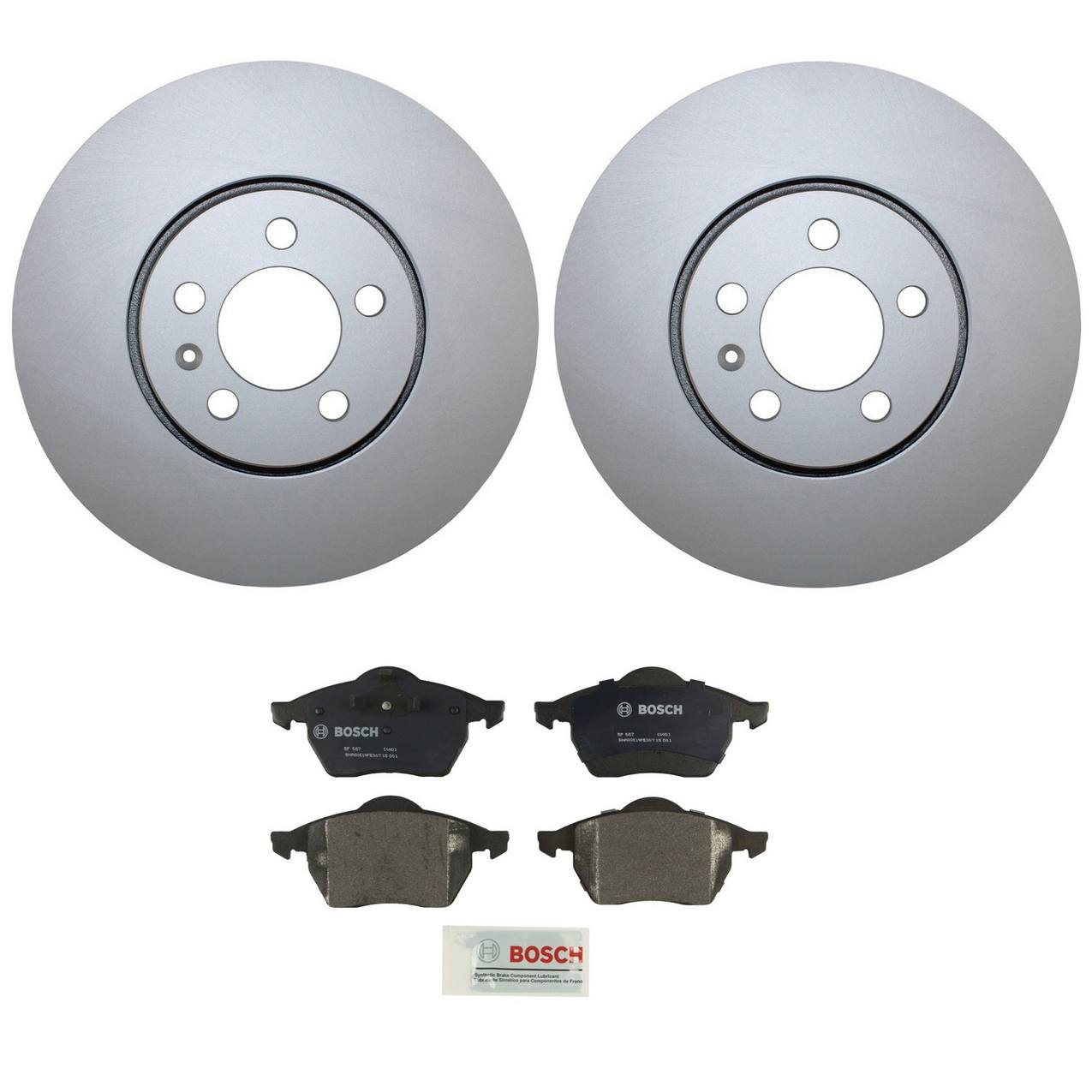 Volkswagen Disc Brake Pad and Rotor Kit – Front (288mm) (Semi-Metallic) – Bosch QuietCast 6R0615301D