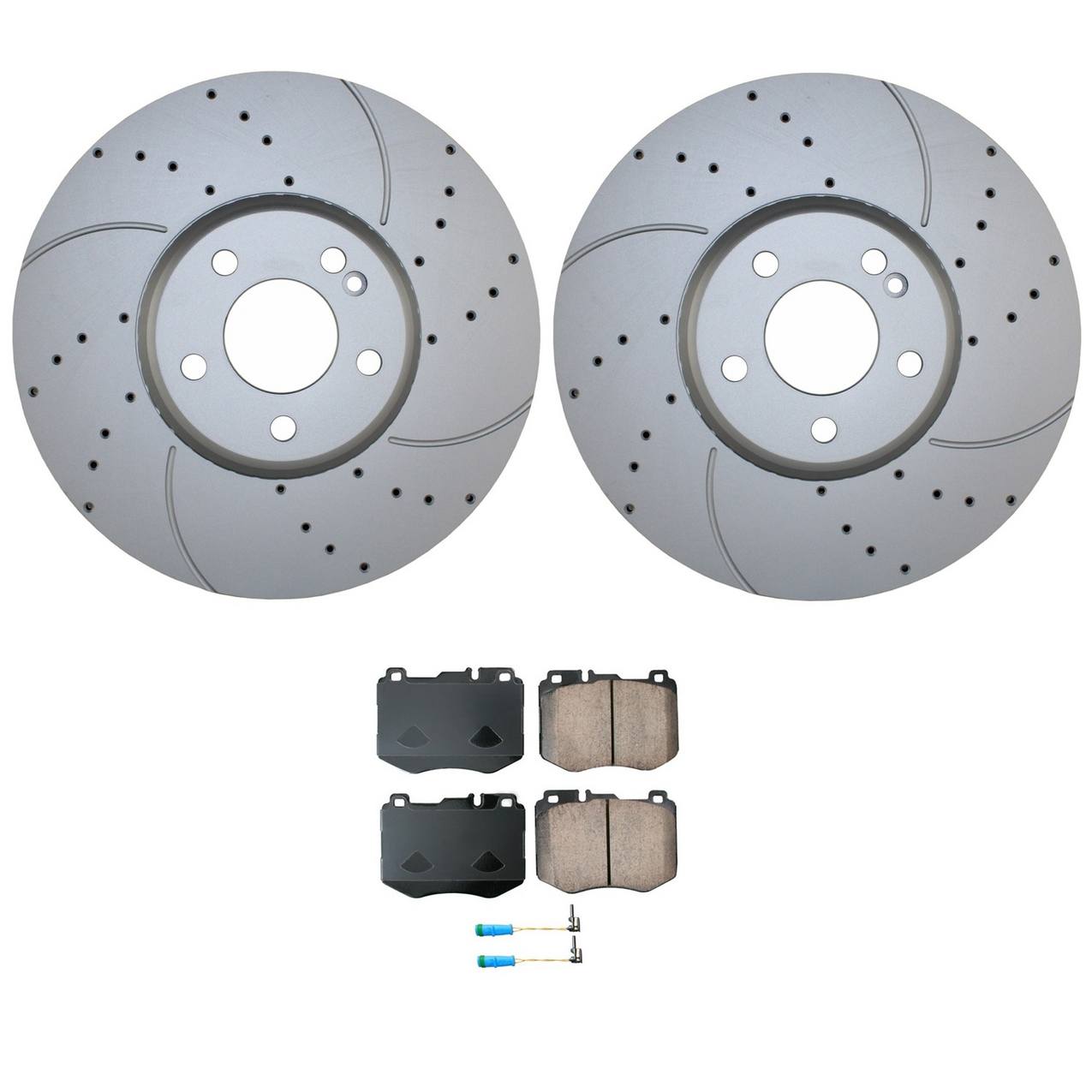 Mercedes-Benz Disc Brake Pad and Rotor Kit – Front (342mm) (Drilled) (Ceramic) – Akebonon EURO 0004212212