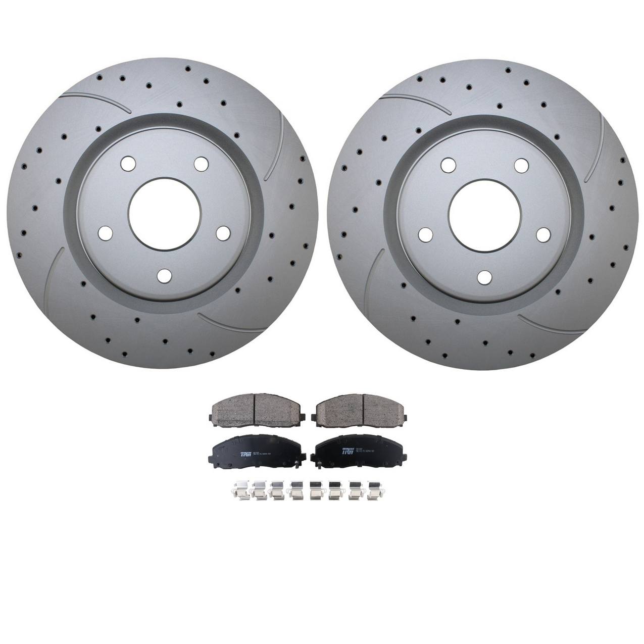 Volkswagen Disc Brake Pad and Rotor Kit – Front (330mm) (Drilled) (Ceramic) – TRW Pro K68192969AA