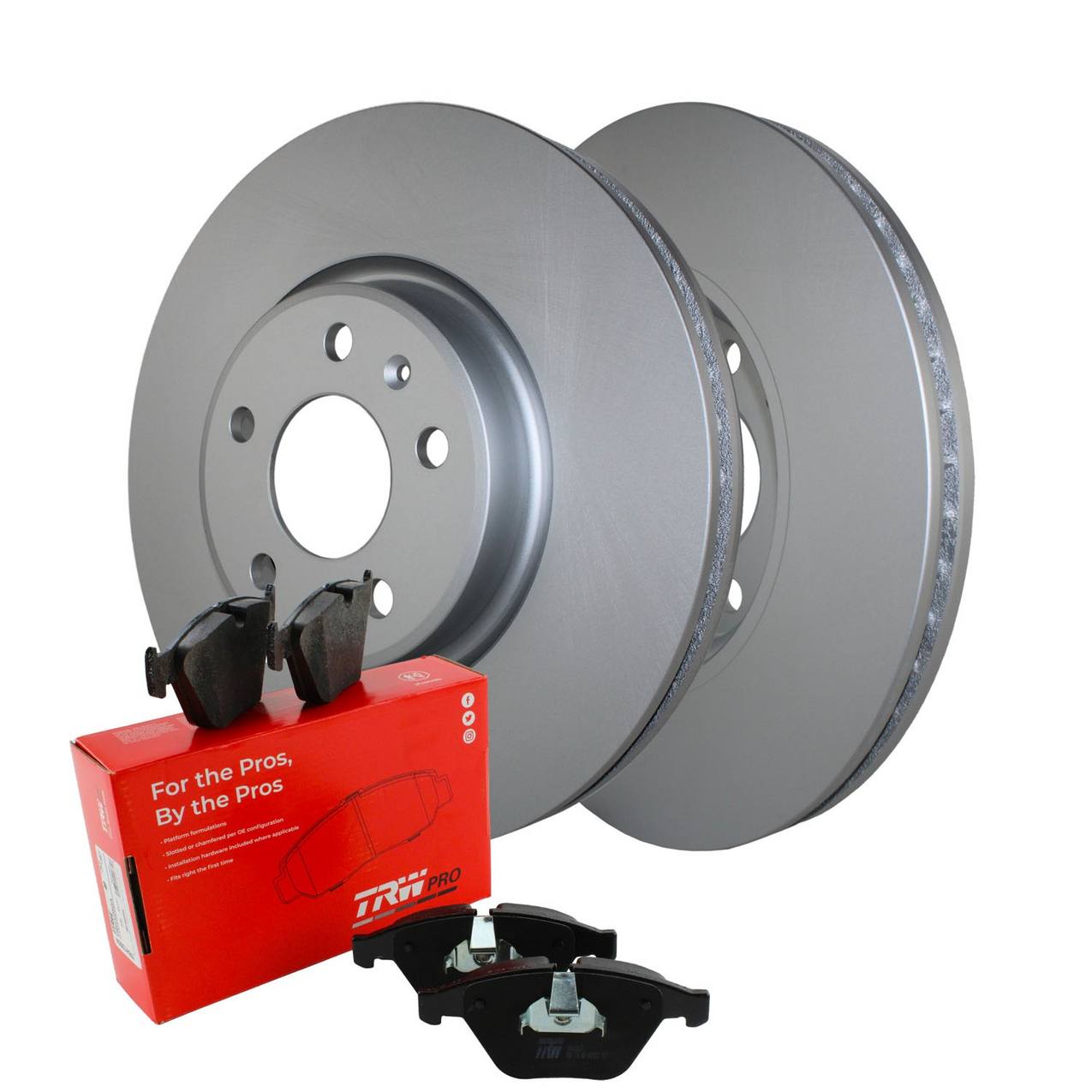 Audi Disc Brake Pad and Rotor Kit – Front (320mm) (Low-Metallic) – TRW Pro 8R0615301F