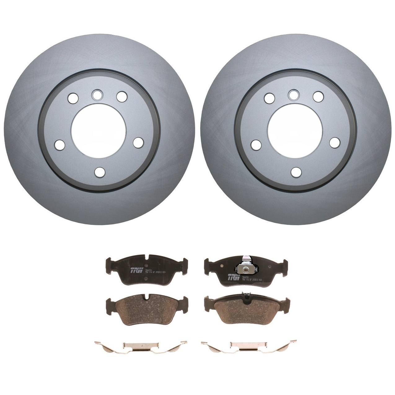 BMW Disc Brake Pad and Rotor Kit – Front (300mm) (Low-Metallic) – TRW Pro 34116864058