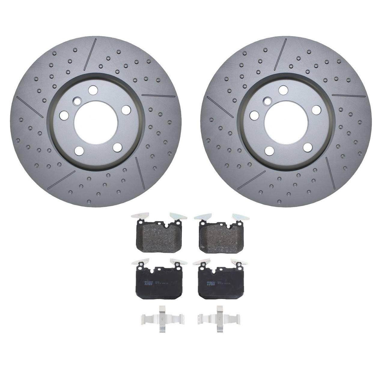 BMW Disc Brake Pad and Rotor Kit – Front (340mm) (Low-Metallic) – TRW Pro 34106797602