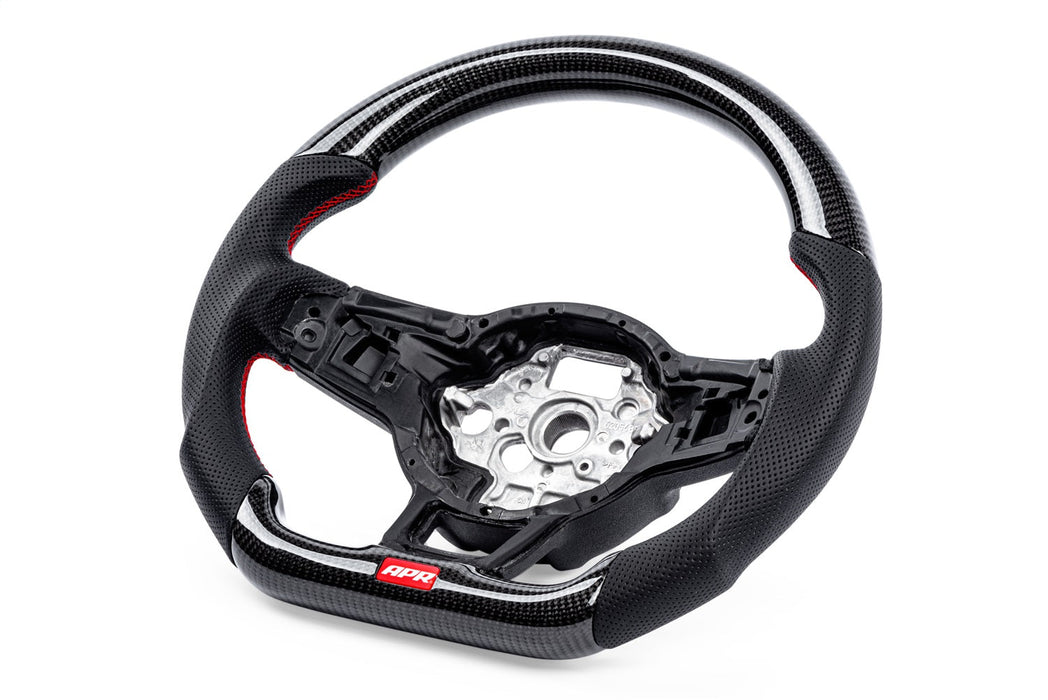 APR Steering Wheel; Red; Carbon Fiber; Perforated Leather; - MS100201