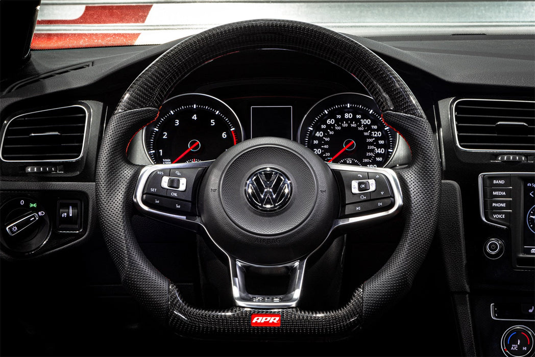 APR Steering Wheel; Red; Carbon Fiber; Perforated Leather; - MS100201