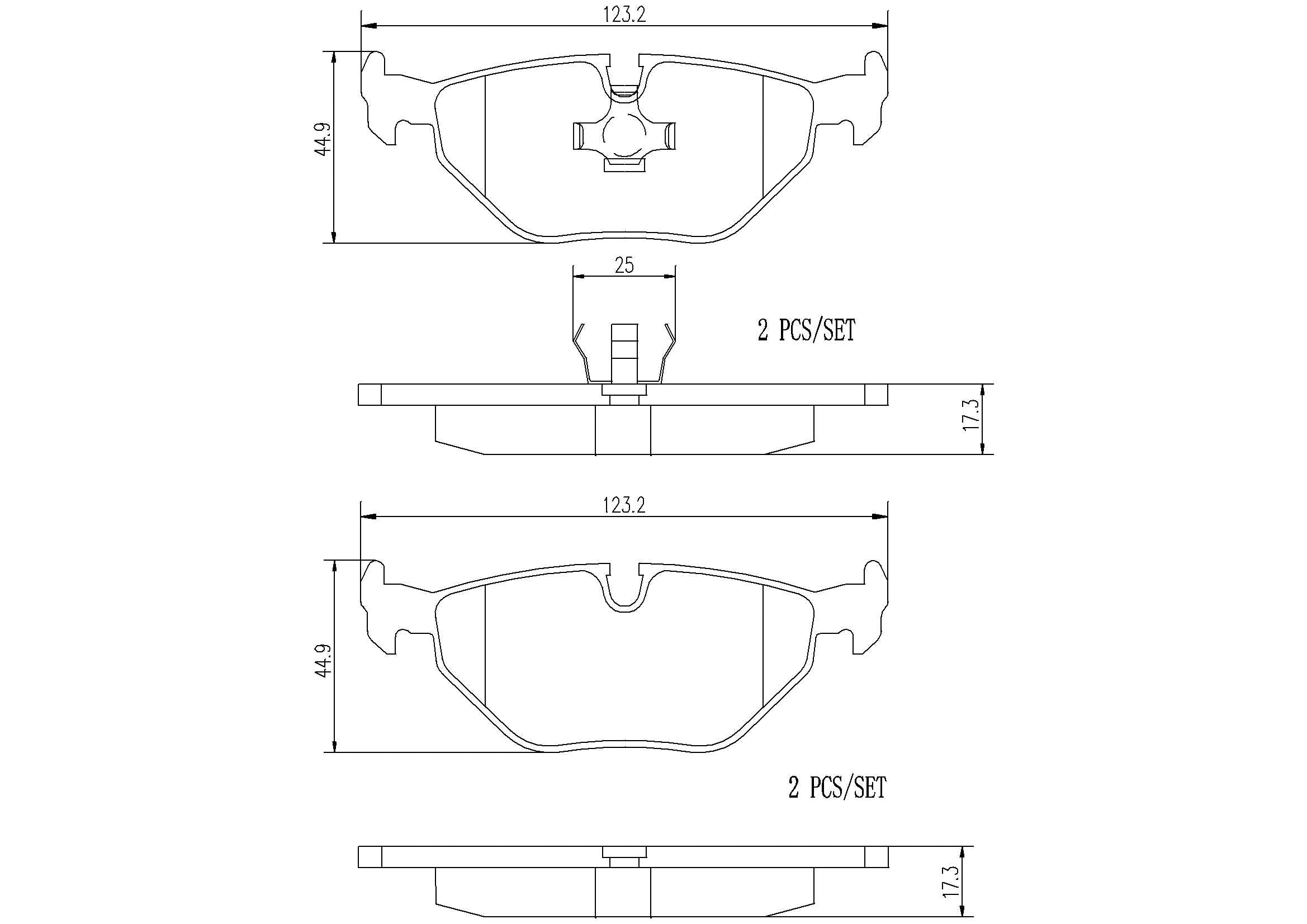 BMW Disc Brake Pad Set – Rear (Ceramic) 34216761253 – Brembo P06011N