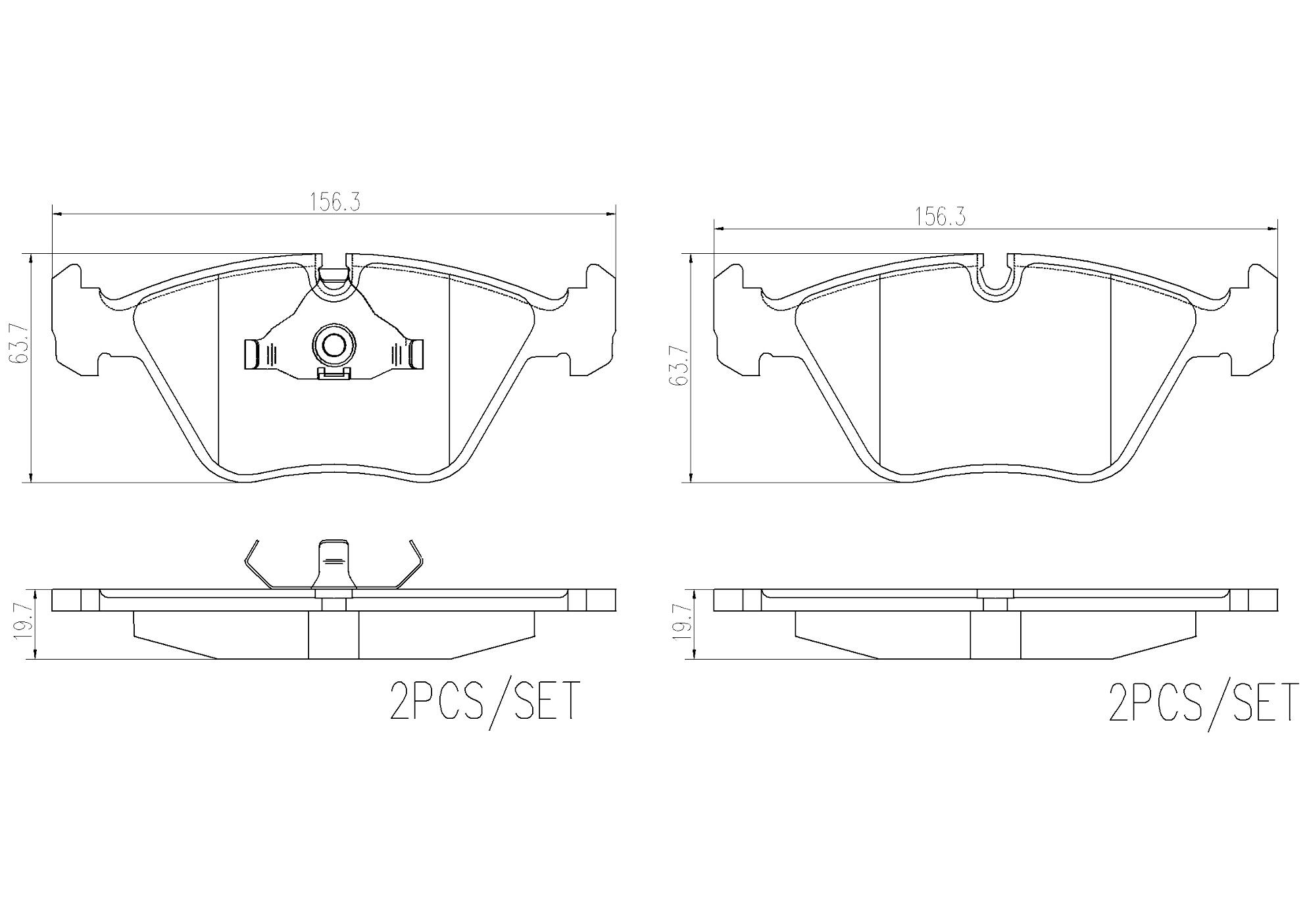 Brembo BMW Brakes Kit – Pads Front (Low-Met) (with Sensor) 34112282995 – Brembo 1811688KIT