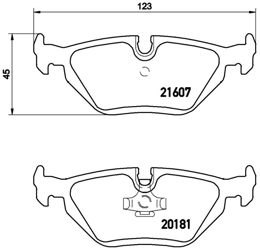 BMW SAAB Disc Brake Pad Set – Rear (Low-Metallic) 5058110 – Brembo P06013