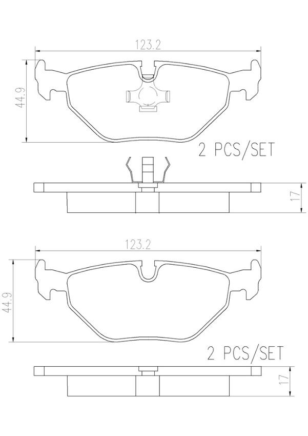 BMW SAAB Disc Brake Pad Set – Rear (Ceramic) 5058110 – Brembo P06013N